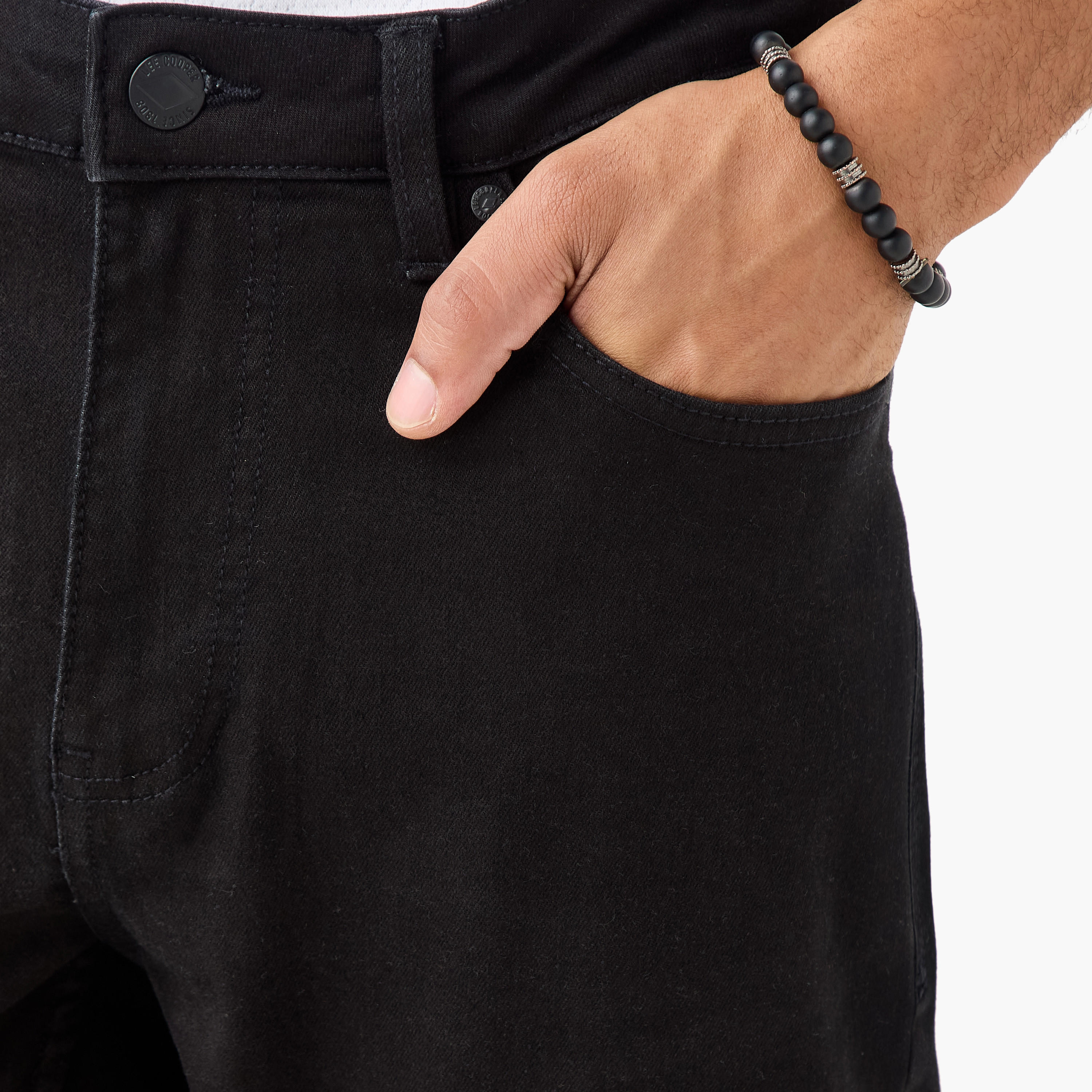 Lee Cooper Skinny Fit Jeans with Button Closure and Pockets-men-clothing-jeans-image-4