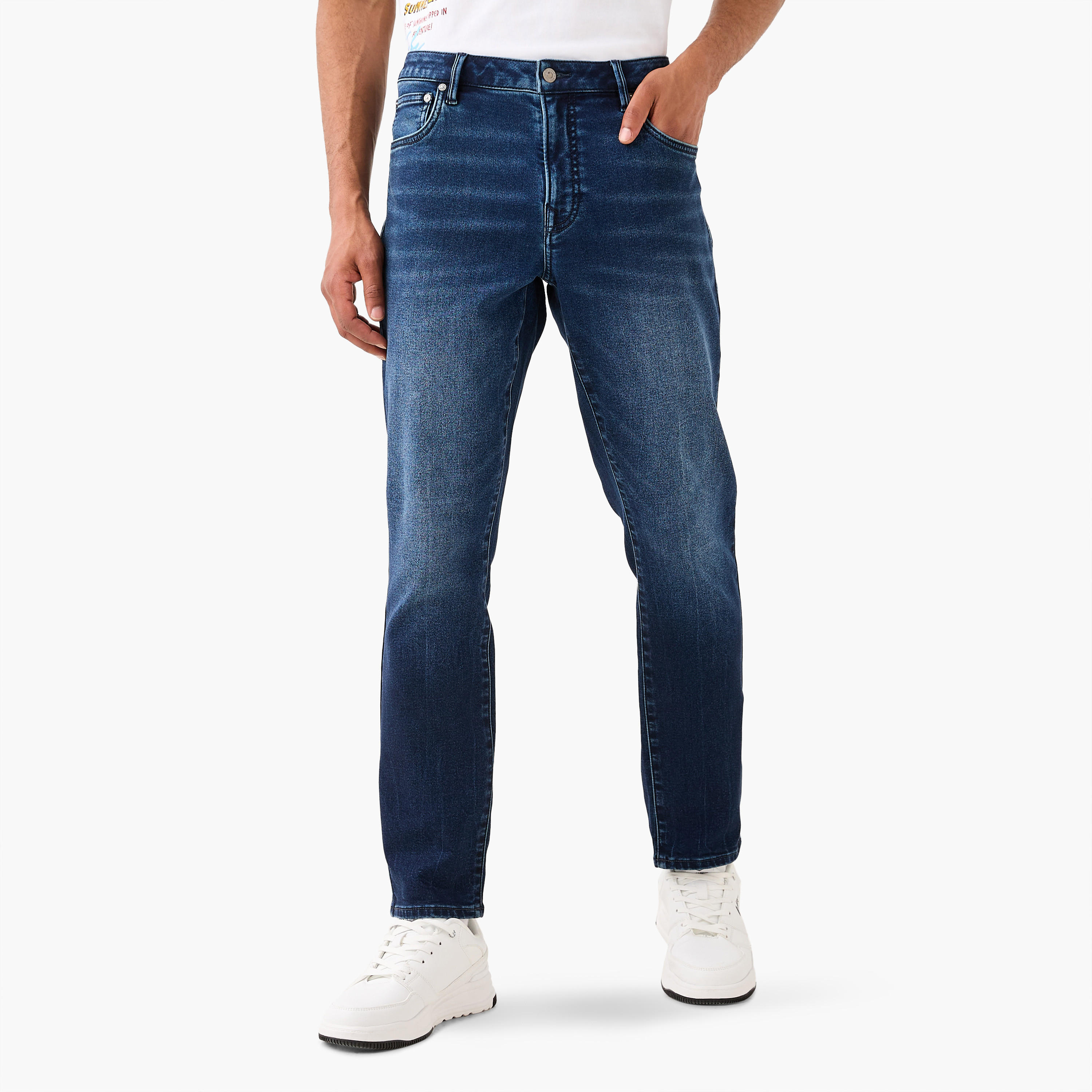 Lee Cooper Slim Fit Jeans with Pockets-men-clothing-bottoms-jeans-image-1