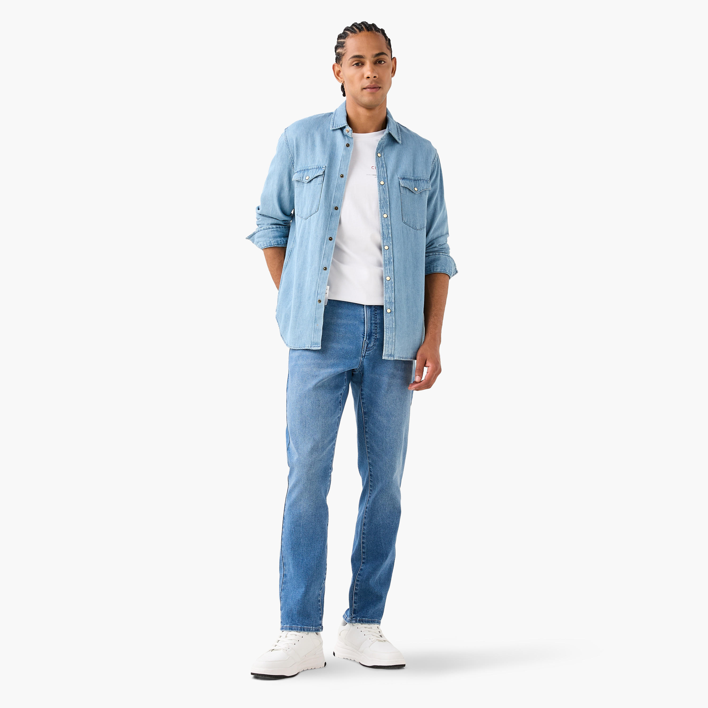 بنطلون جينز بقصة سليم مع جيوب من لي كوبر-men-clothing-bottoms-jeans-image-4
