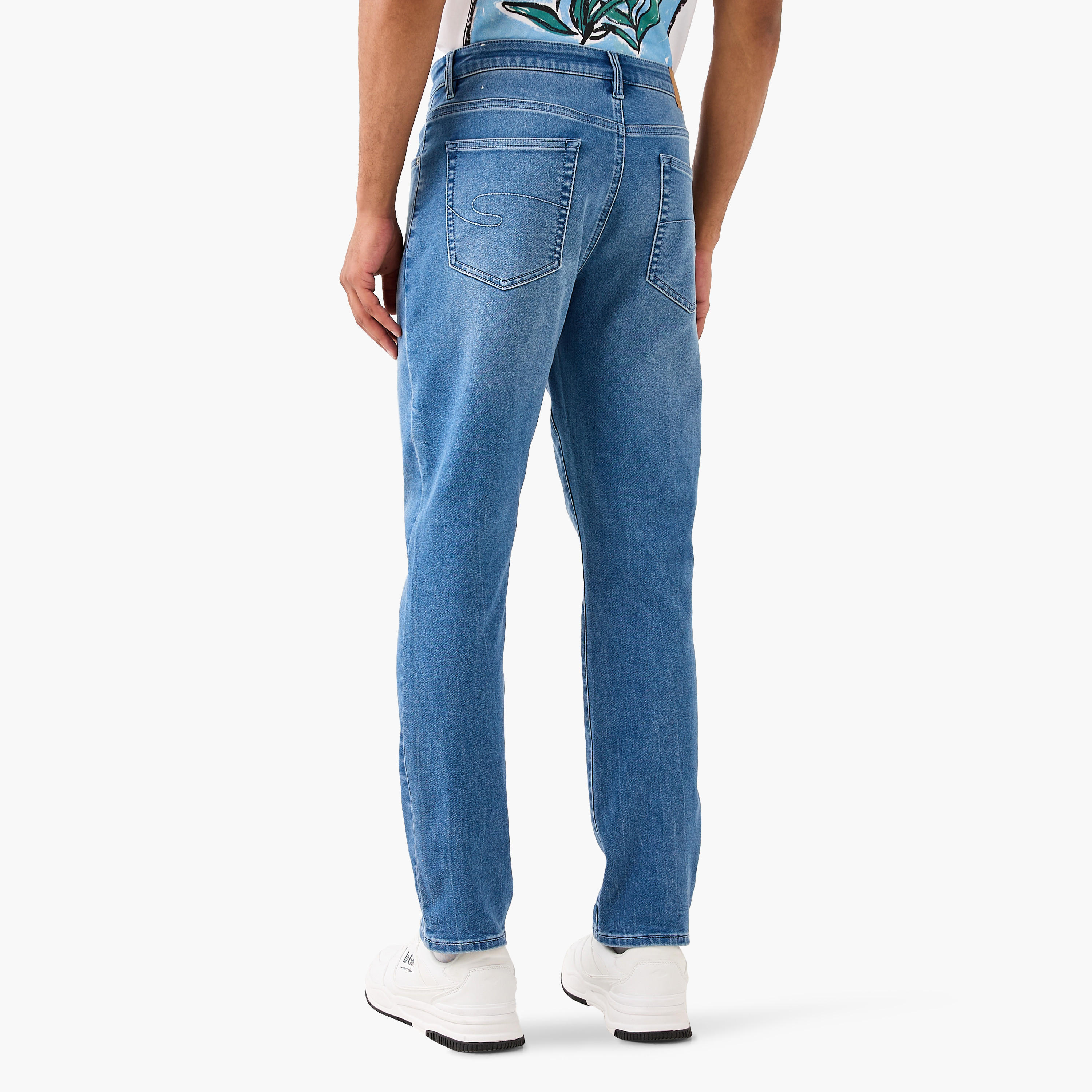 بنطلون جينز بقصة سليم مع جيوب من لي كوبر-men-clothing-bottoms-jeans-image-3
