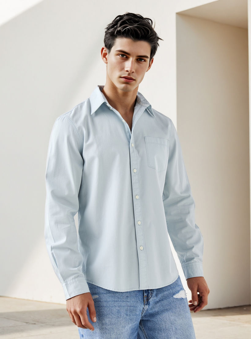Lee Cooper Regular Fit Shirt with Pocket-men-clothing-shirts-image-1