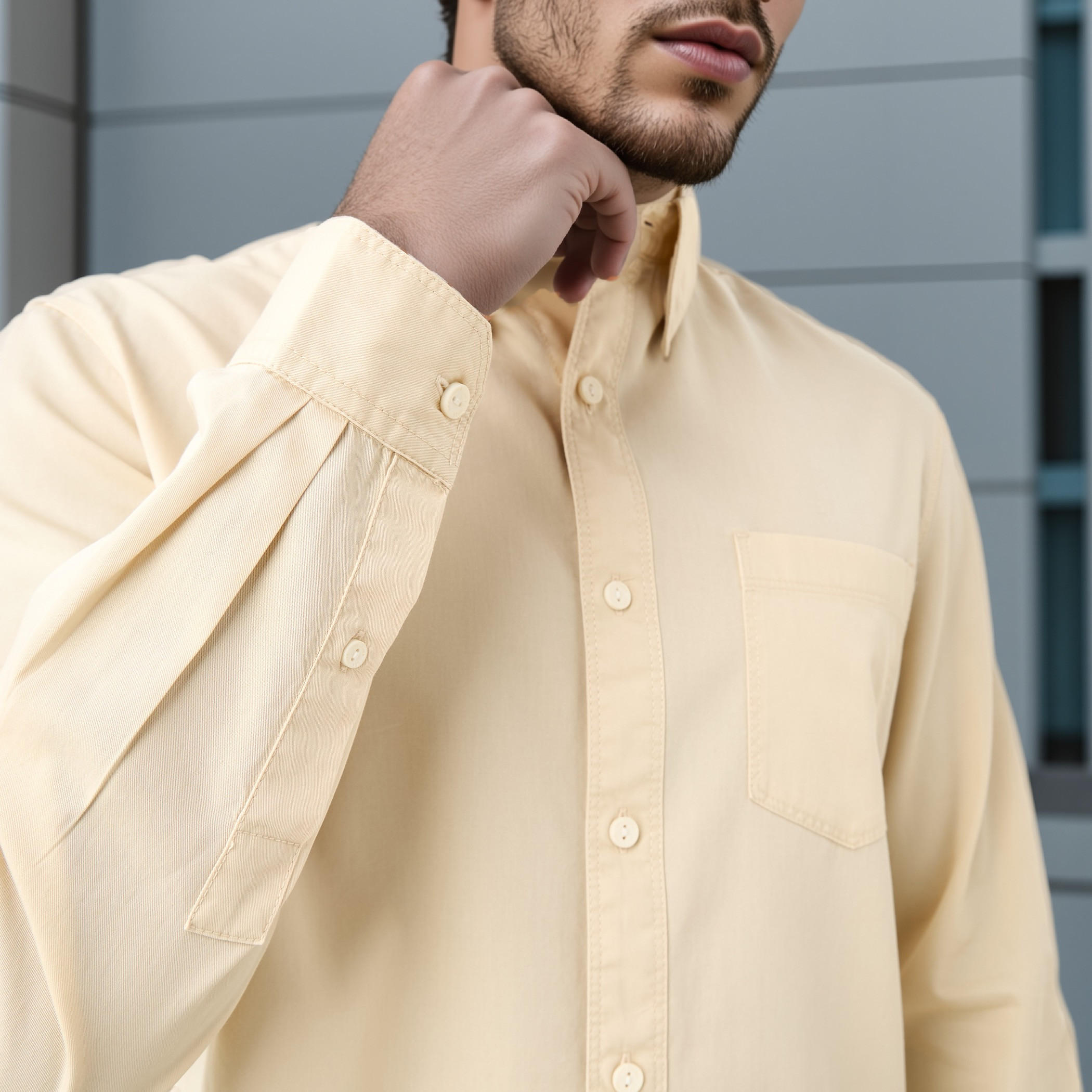 قميص بقصة عادية مع جيب من لي كوبر-men-clothing-shirts-image-4
