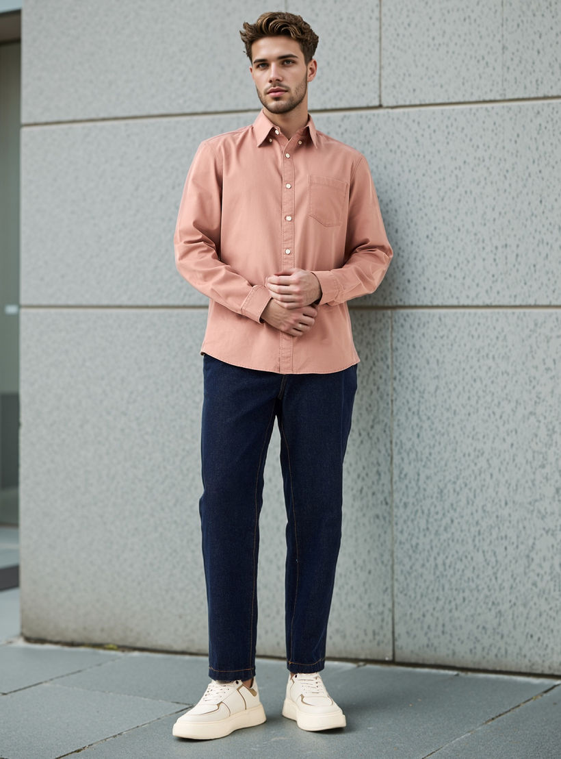 Lee Cooper Regular Fit Shirt with Pocket-men-clothing-shirts-image-2
