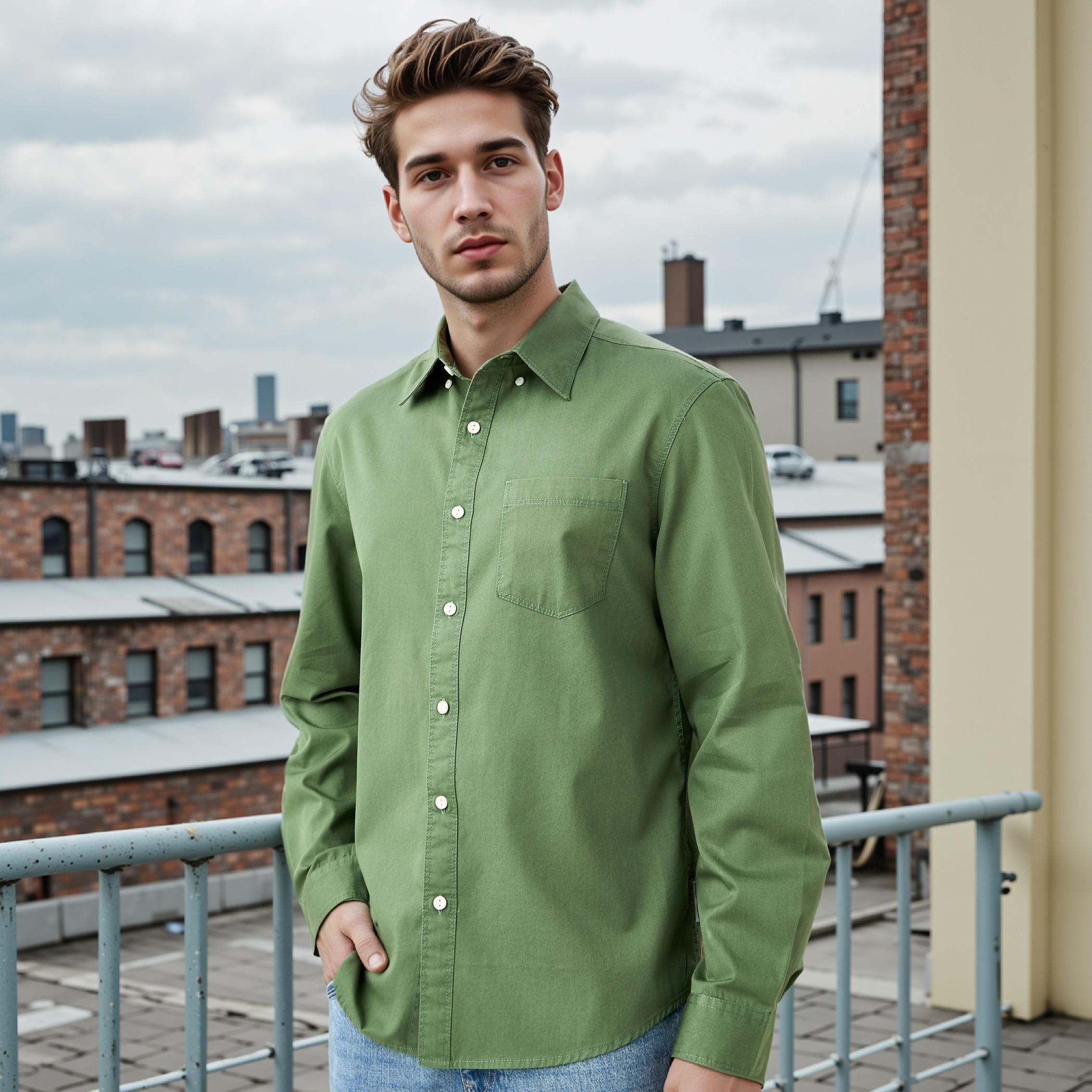 Lee Cooper Regular Fit Shirt with Pocket-men-clothing-shirts-image-1