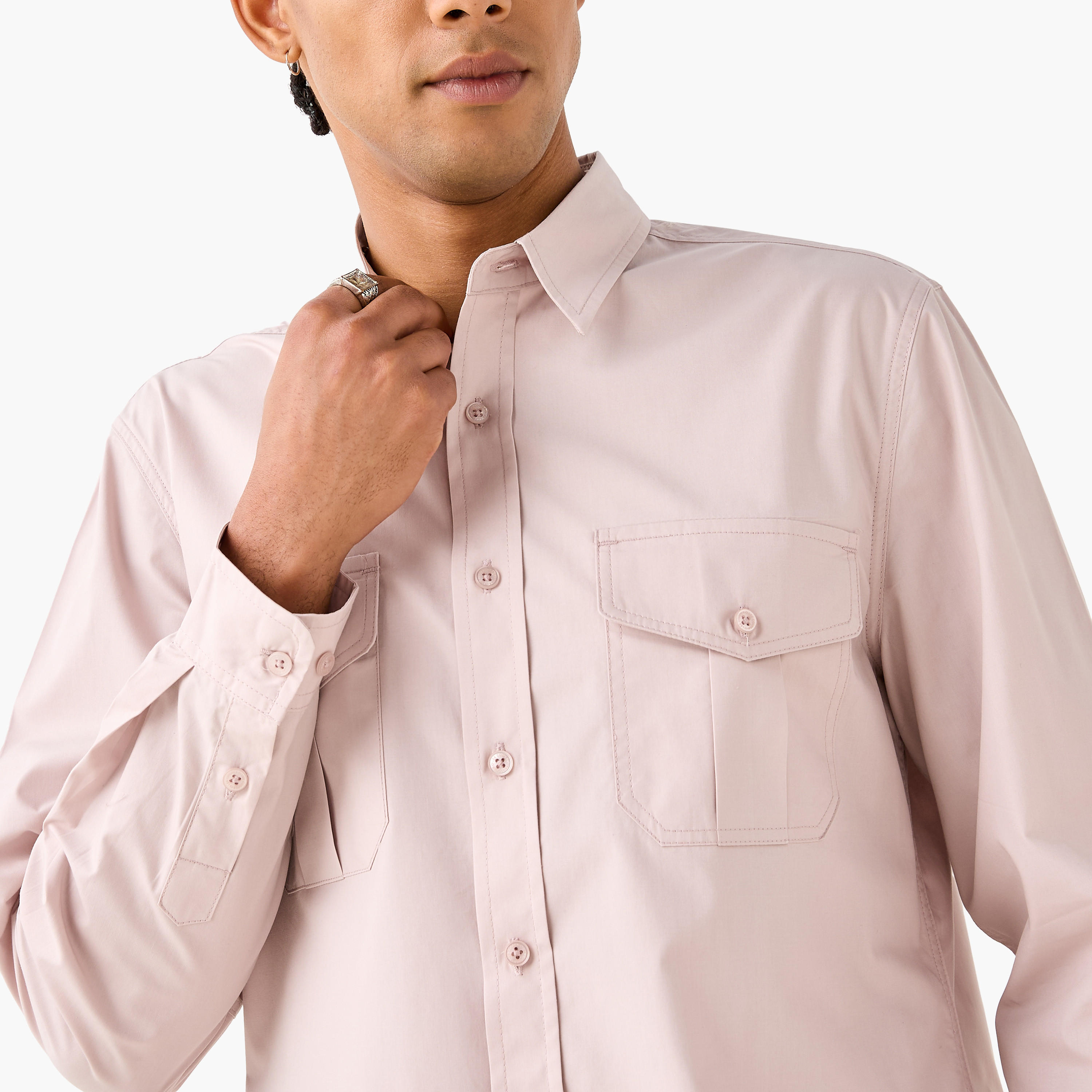 قميص بجيوب على الصدر من لي كوبر-men-clothing-shirts-image-2