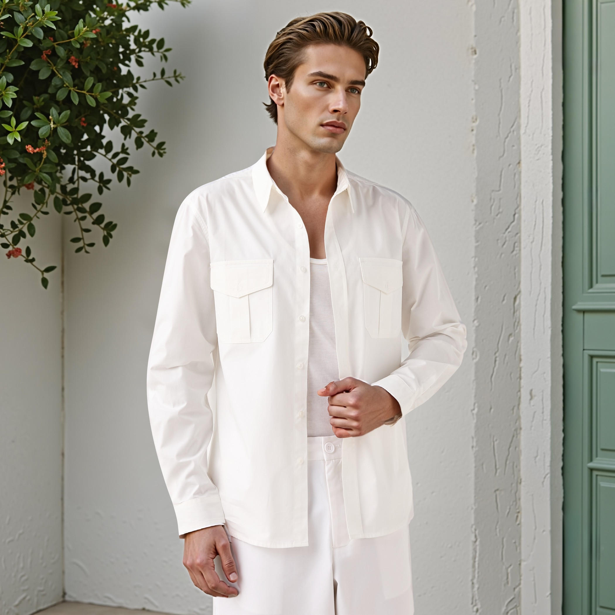 قميص بجيوب على الصدر من لي كوبر-men-clothing-shirts-image-5