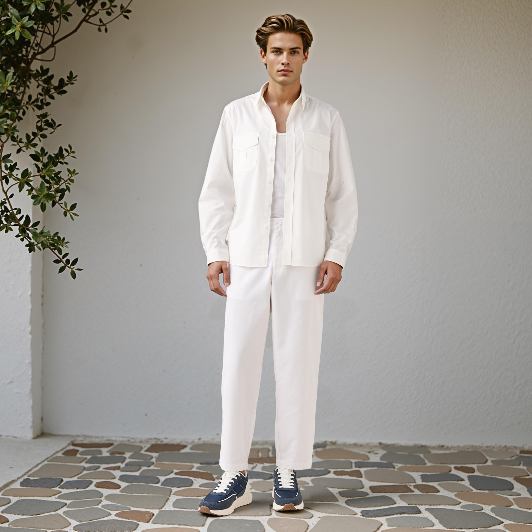 قميص بجيوب على الصدر من لي كوبر-men-clothing-shirts-image-4