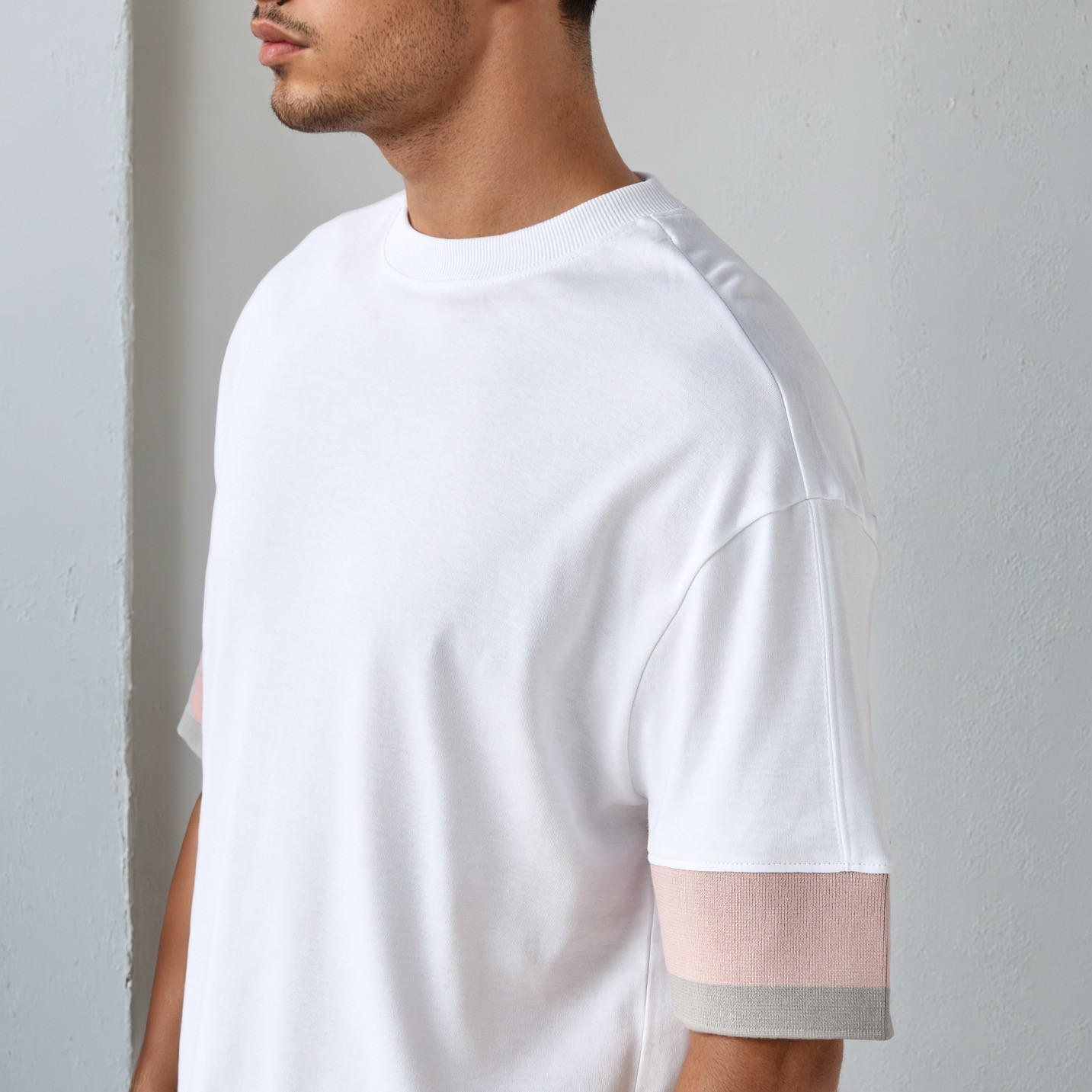 Lee Cooper Logo Embroidered T-shirt with Crew Neck-men-clothing-tshirtsandpolos-tshirts-image-4