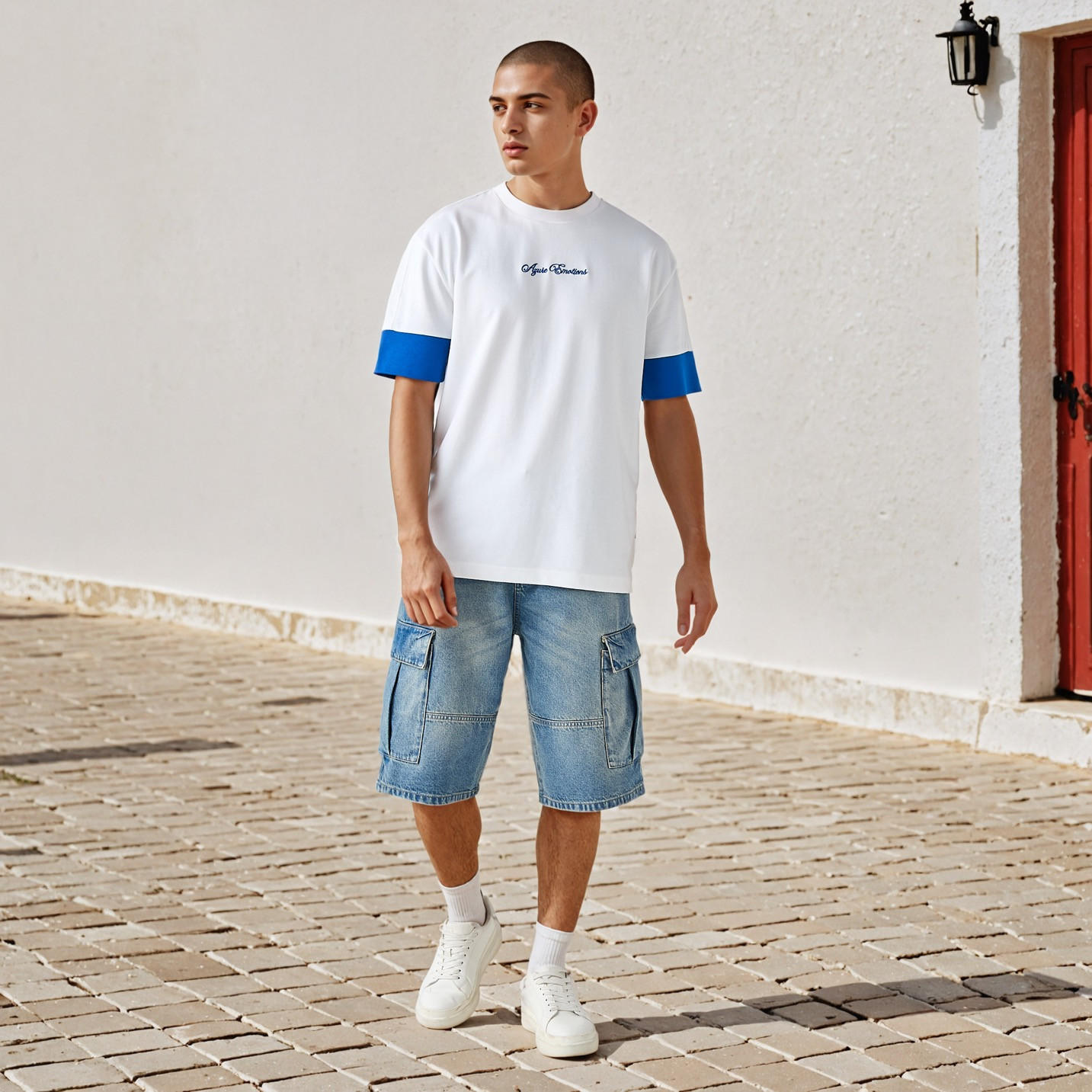تيشيرت بياقة ضيقة وطبعات من لي كوبر-men-clothing-tshirtsandpolos-tshirts-image-4