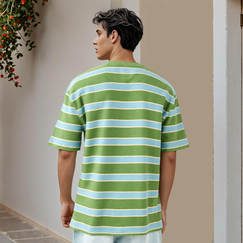 تيشيرت مخطط بياقة ضيقة-men-clothing-tshirtsandpolos-tshirts-image-3