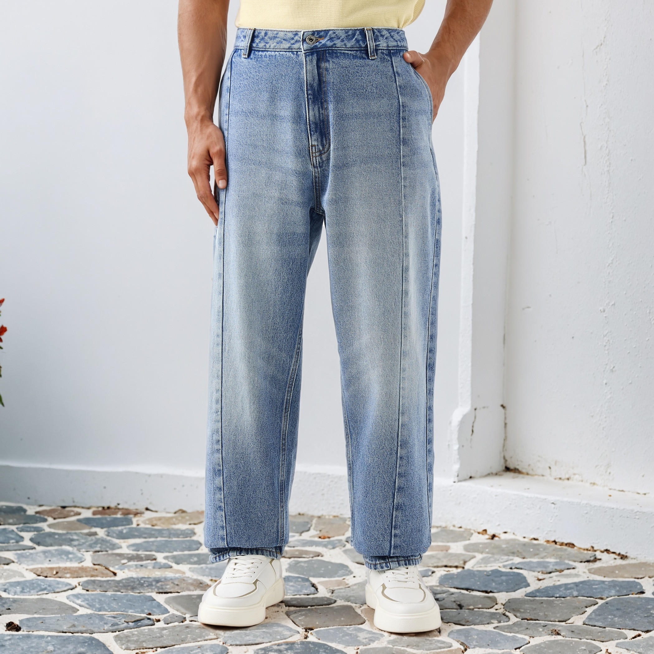 Lee Cooper Straight Fit Jeans with Pockets-men-clothing-bottoms-jeans-image-1
