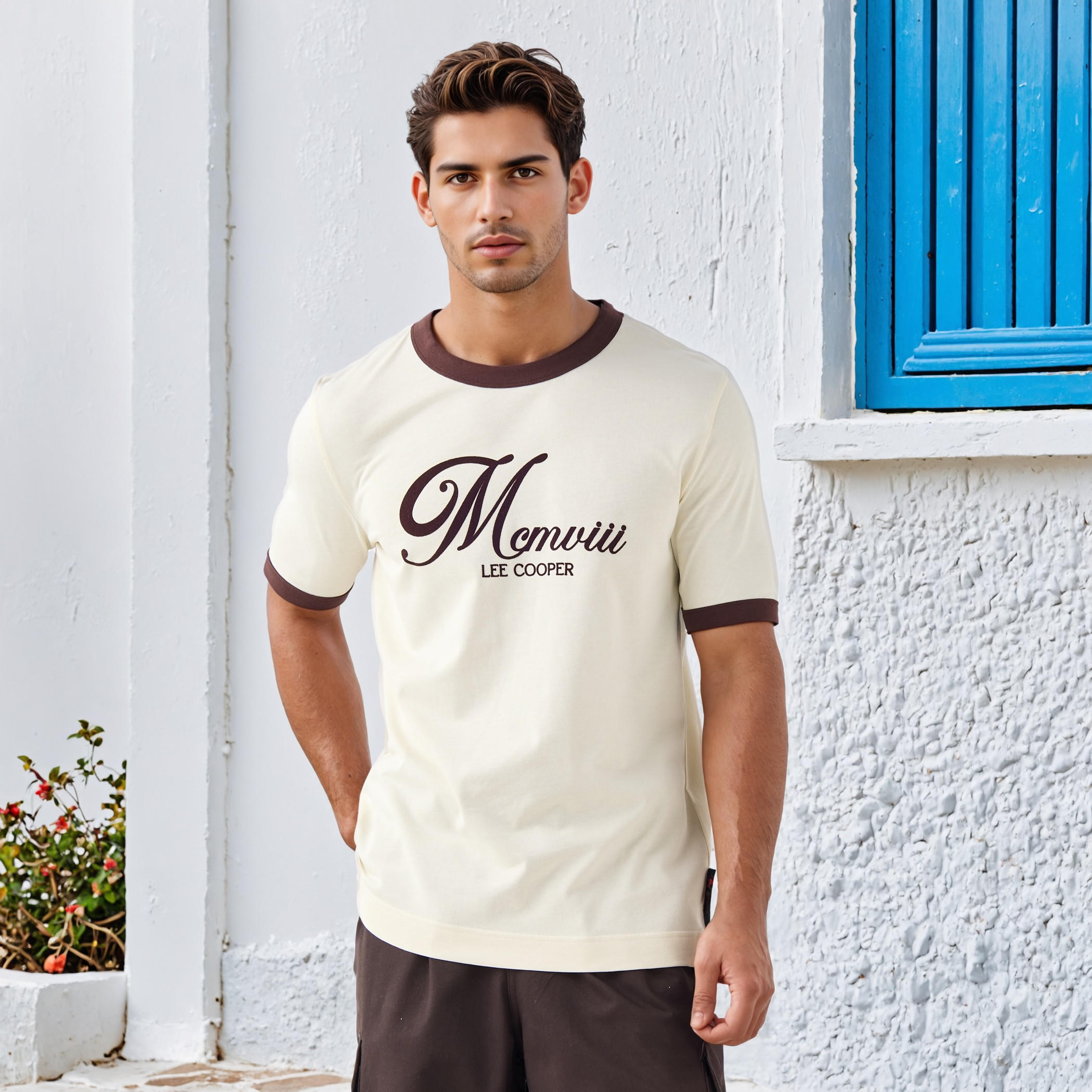 Lee Cooper Printed T-shirt with Crew Neck-men-clothing-tshirtsandpolos-tshirts-image-1