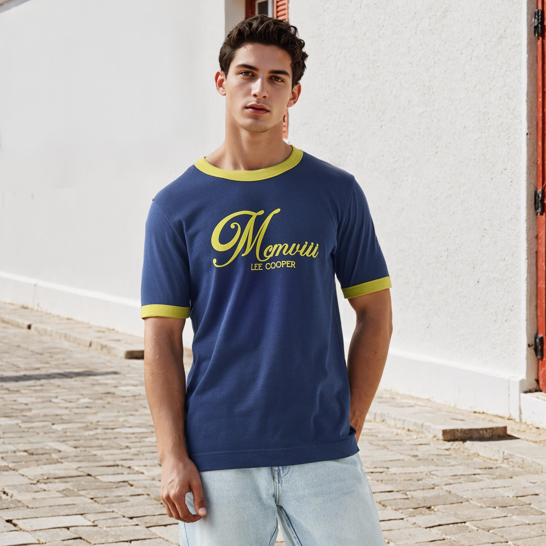 Lee Cooper Printed T-shirt with Crew Neck-men-clothing-tshirtsandpolos-tshirts-image-1