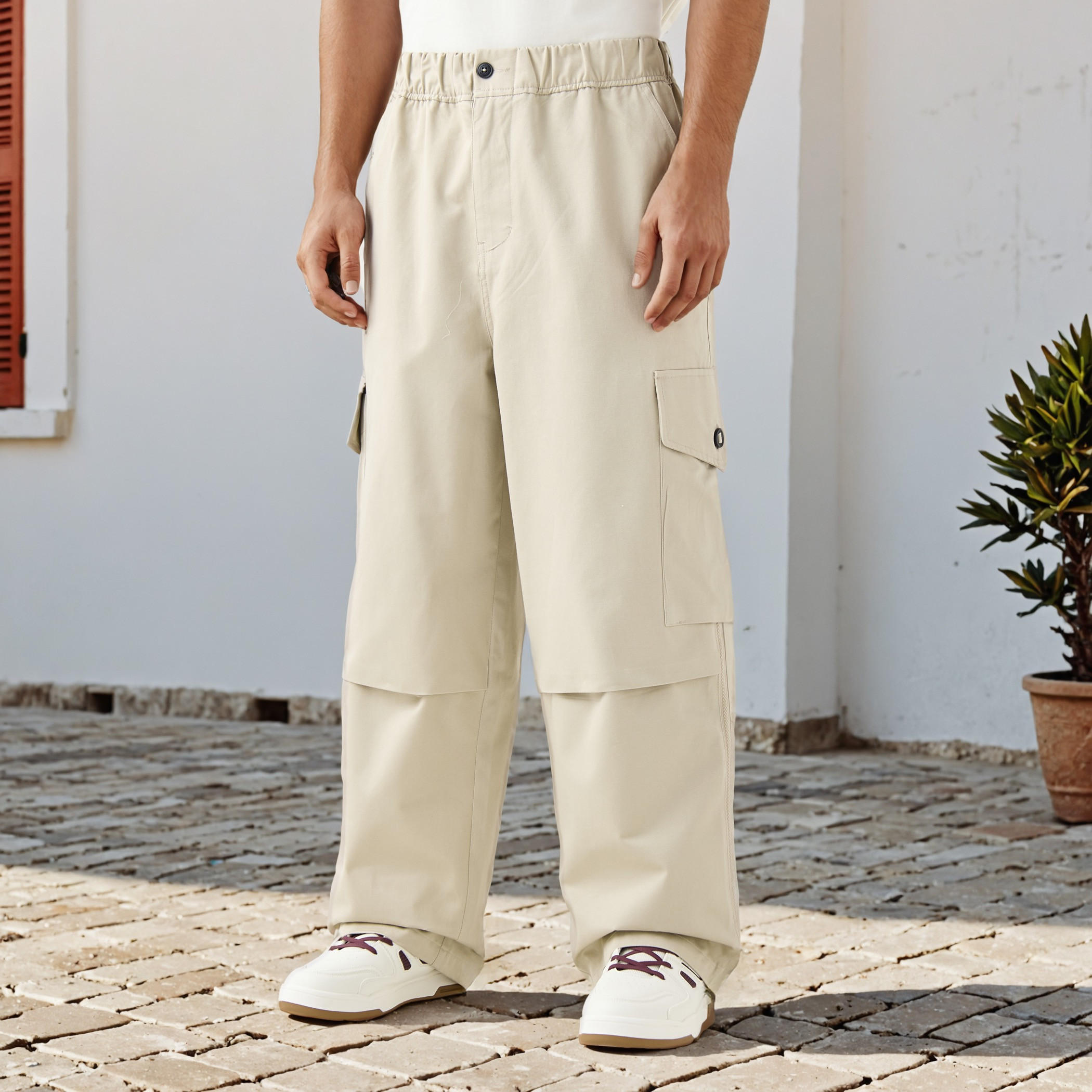 Lee Cooper Straight Fit Pants with Button Closure and Pockets-men-clothing-bottoms-joggers-image-1