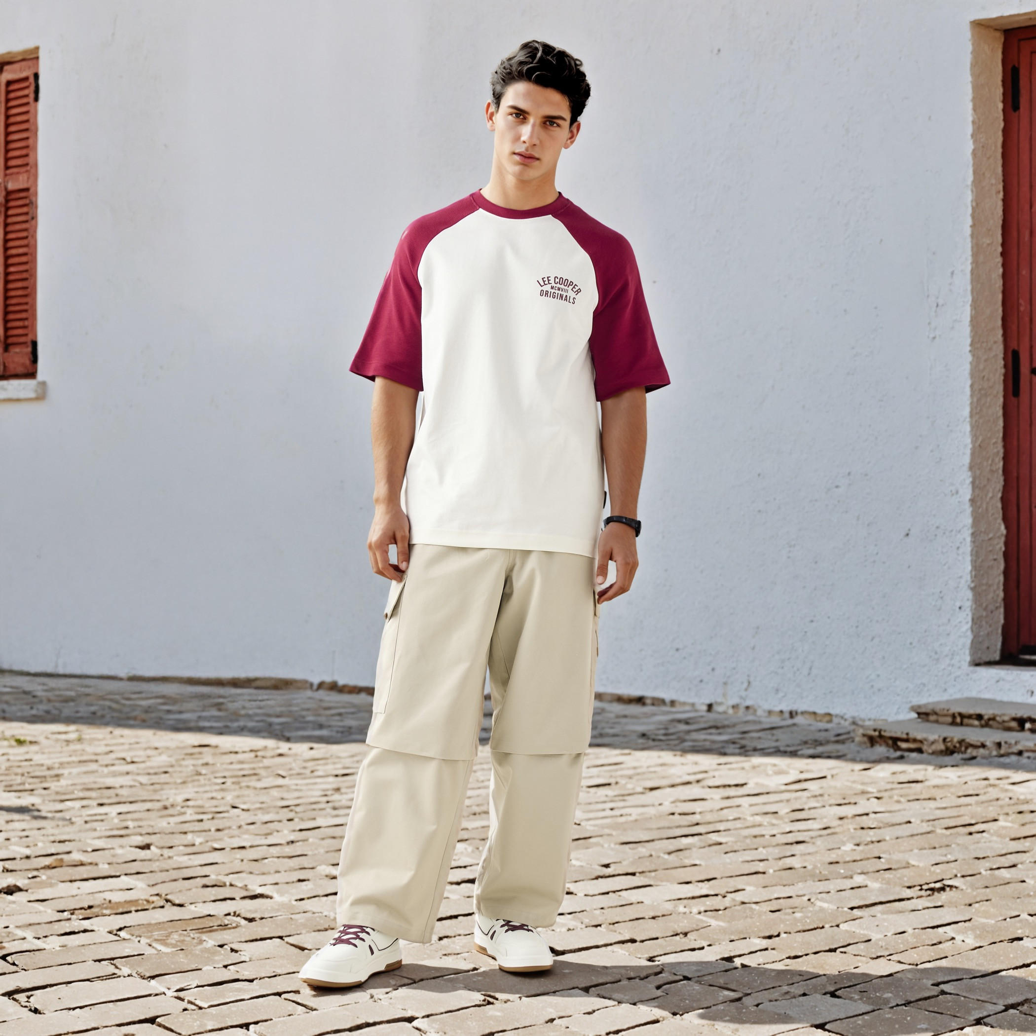 Lee Cooper Straight Fit Pants with Button Closure and Pockets-men-clothing-bottoms-joggers-image-2