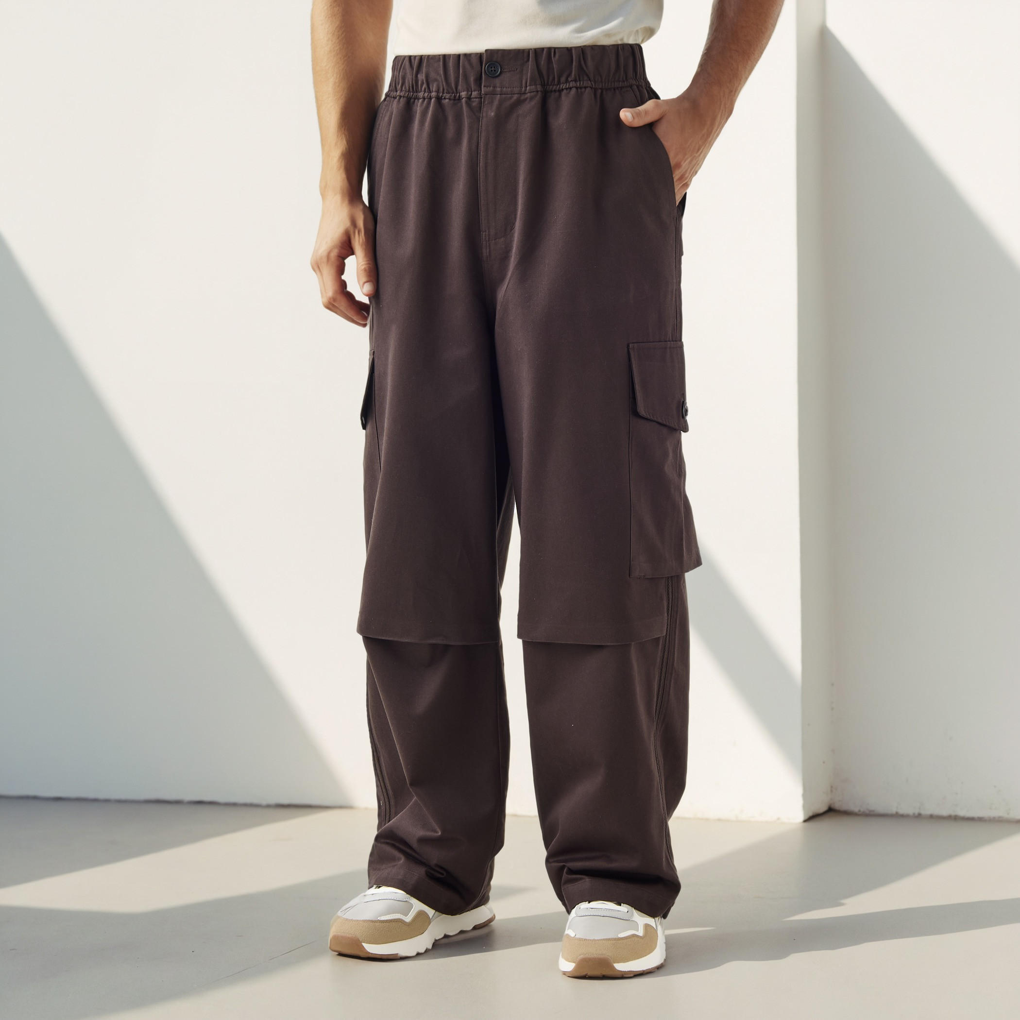 Lee Cooper Straight Fit Pants with Button Closure and Pockets-men-clothing-bottoms-joggers-image-1