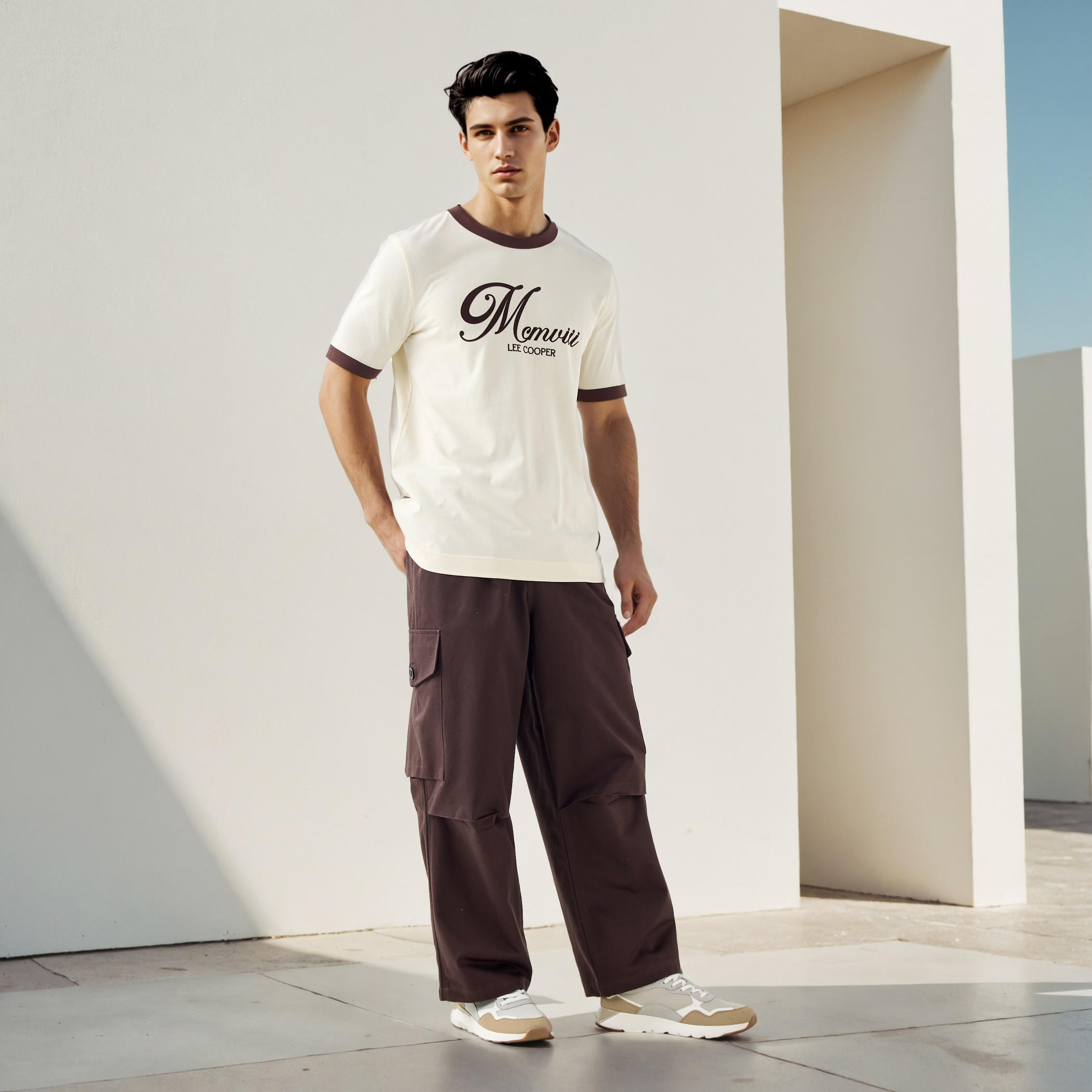 Lee Cooper Straight Fit Pants with Button Closure and Pockets-men-clothing-bottoms-joggers-image-2