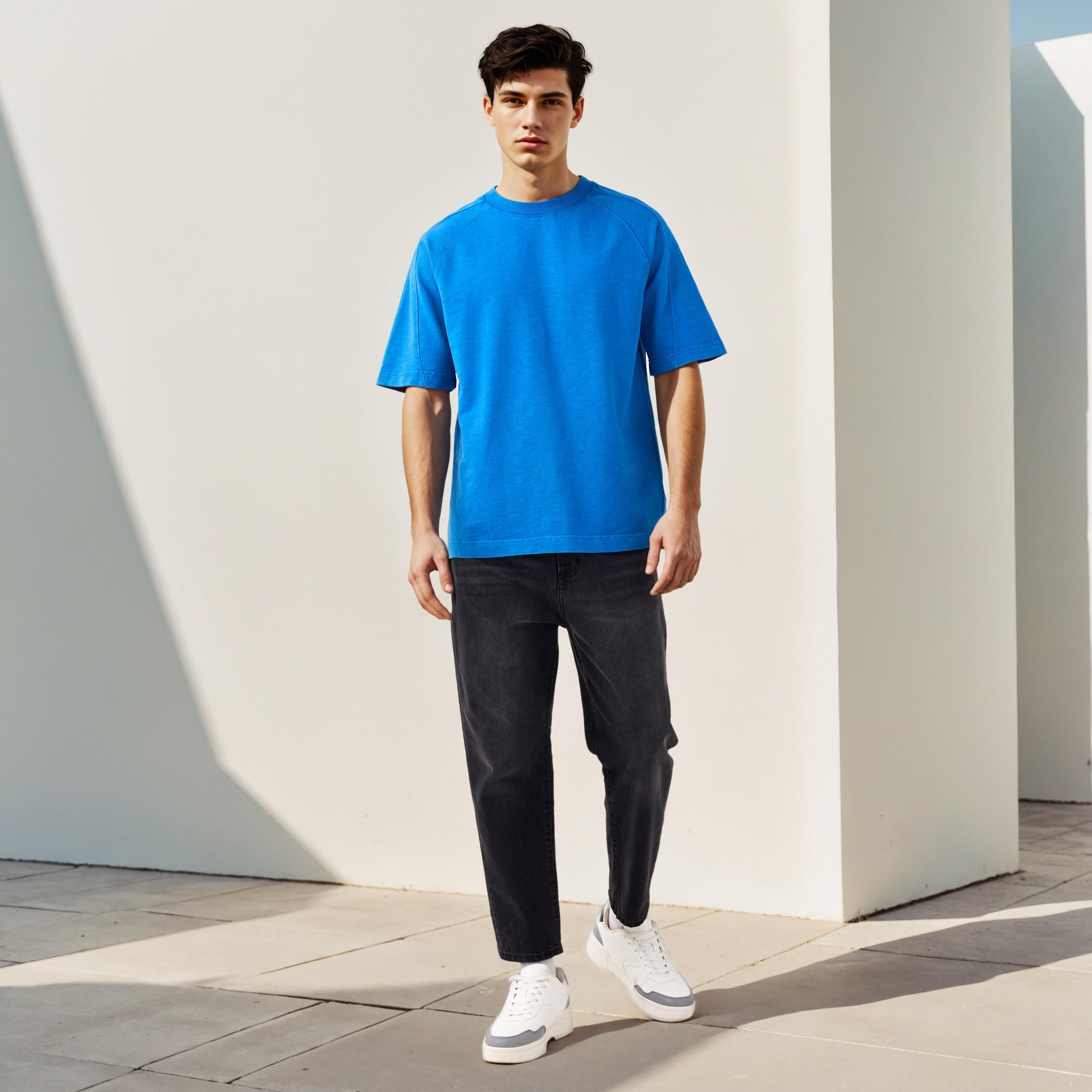 Lee Cooper Panelled T-shirt with Crew Neck-men-clothing-tshirtsandpolos-tshirts-image-2