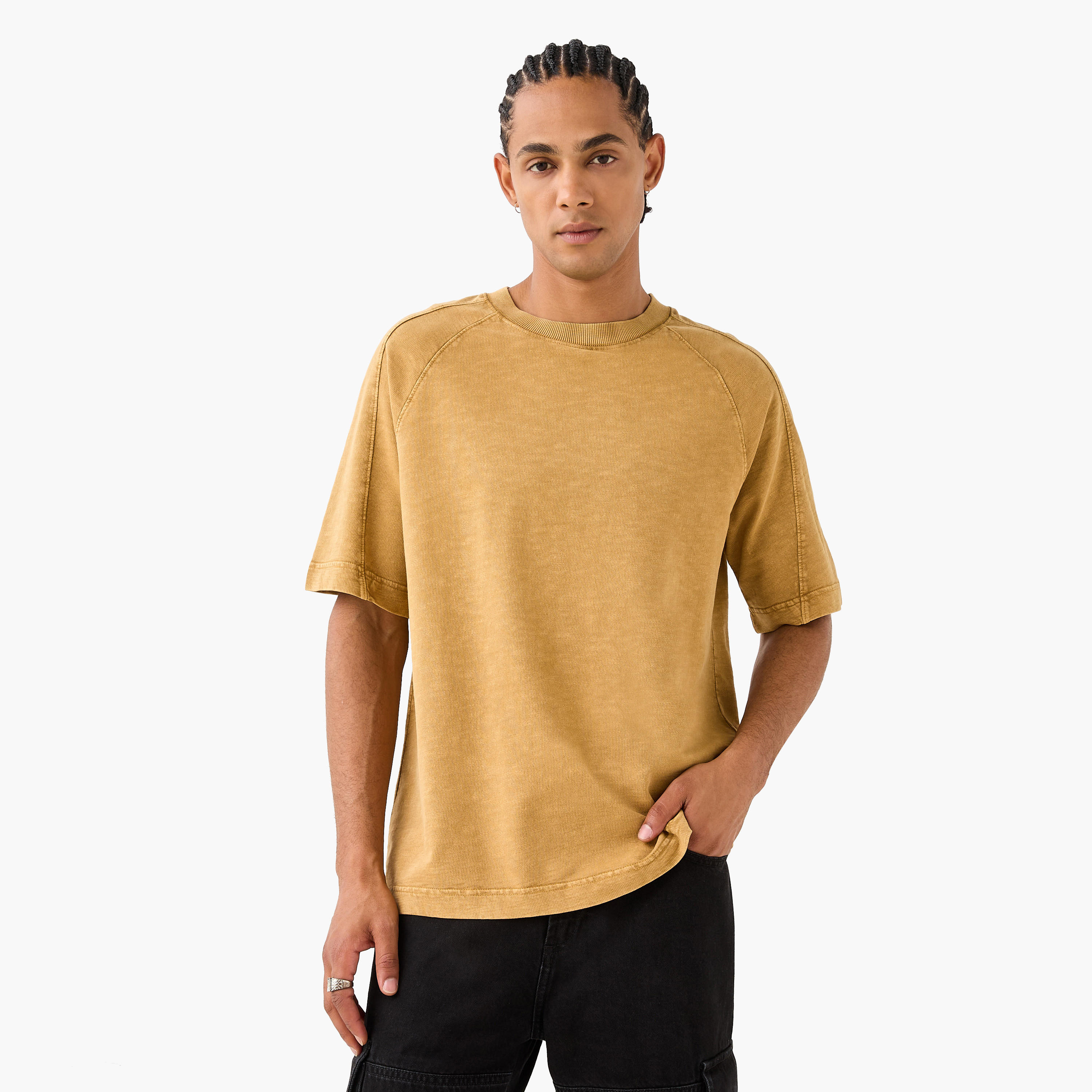 Lee Cooper Panelled T-shirt with Crew Neck-men-clothing-tshirtsandpolos-tshirts-image-3