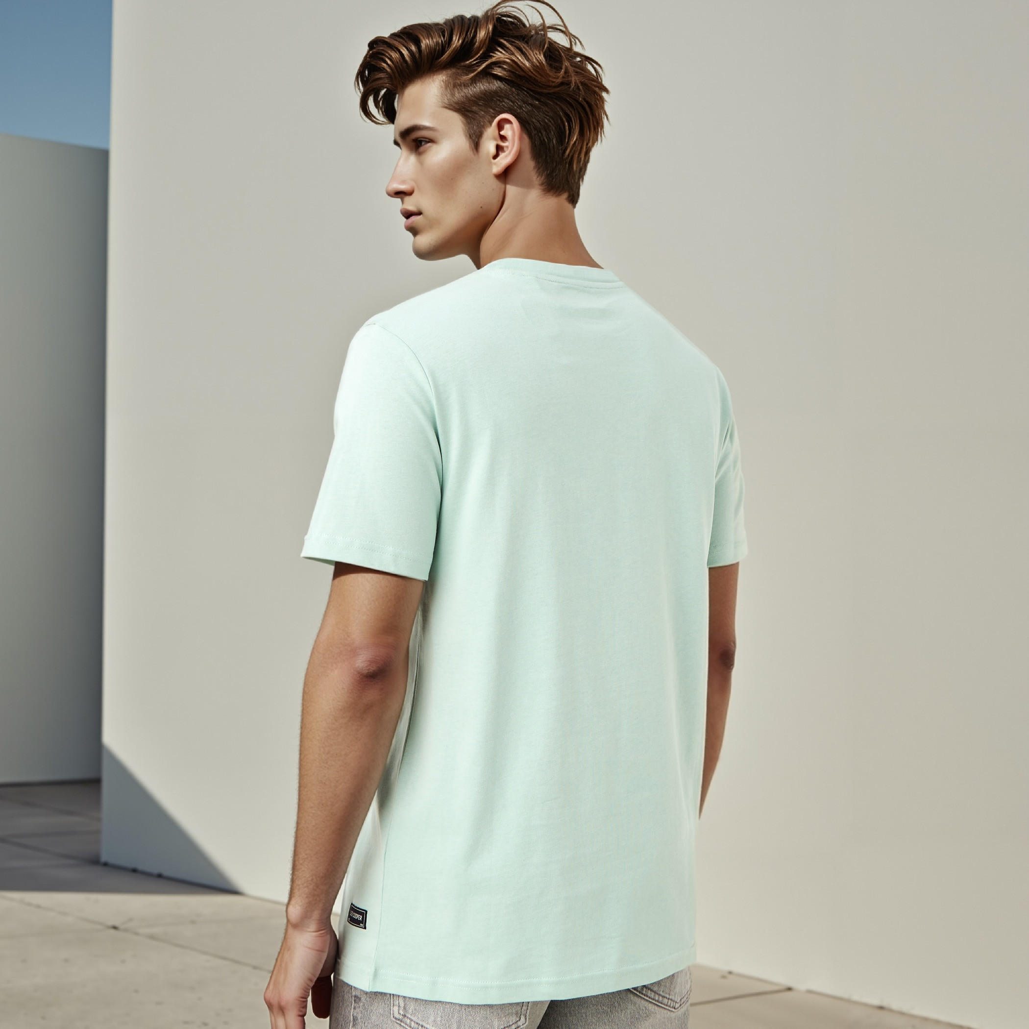 تيشيرت بطبعات تايبوجرافيك وياقة ضيقة من لي كوبر-men-clothing-tshirtsandpolos-tshirts-image-3
