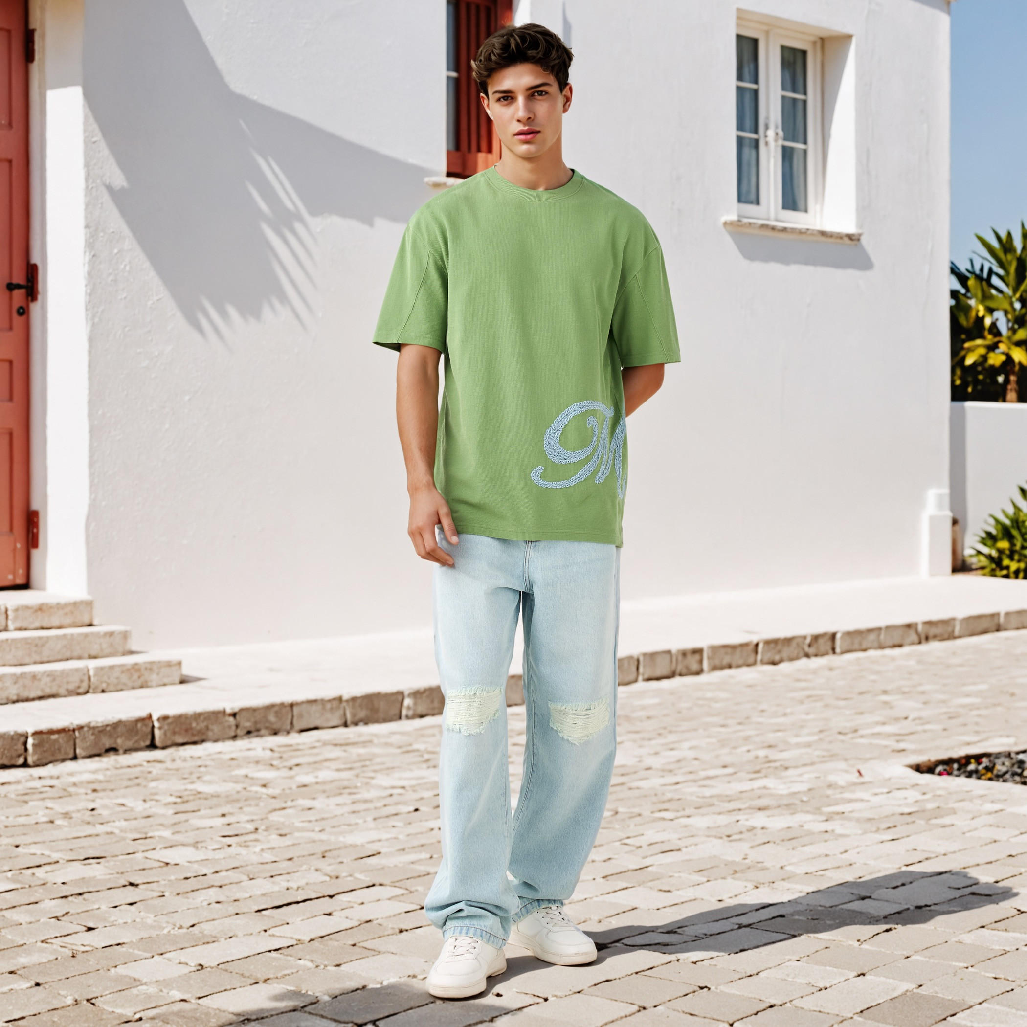 تيشيرت بتطريز جانبي من لي كوبر-men-clothing-tshirtsandpolos-tshirts-image-2