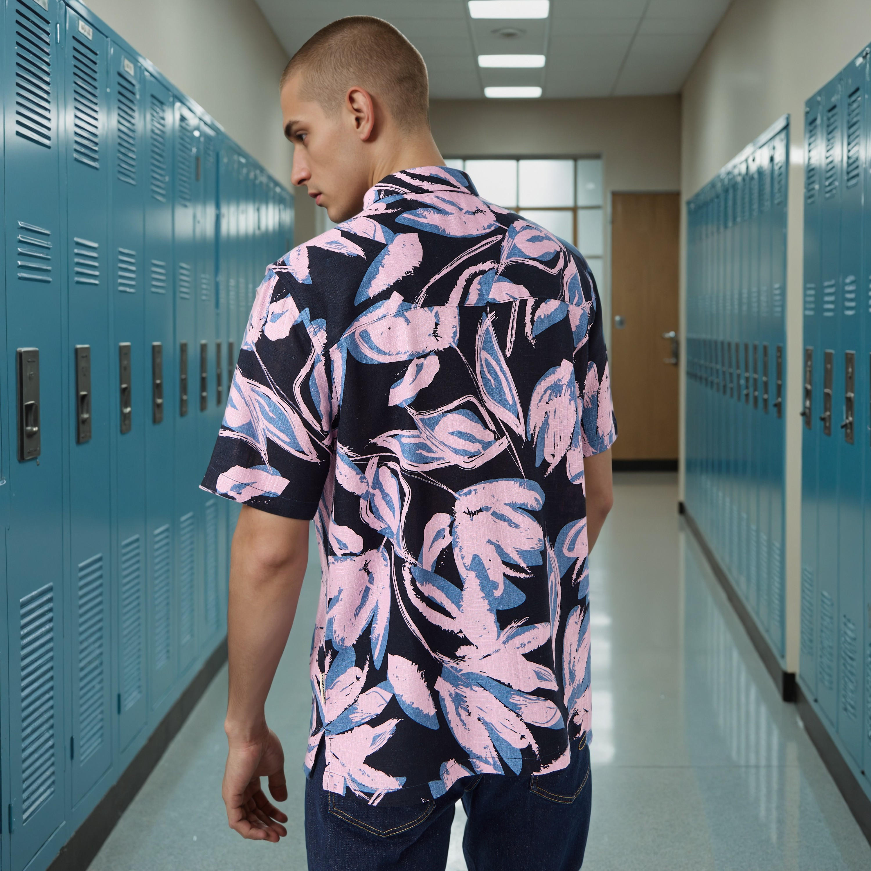 قميص سلوب بقصة عادية وطبعات من لي كوبر-men-clothing-shirts-image-3