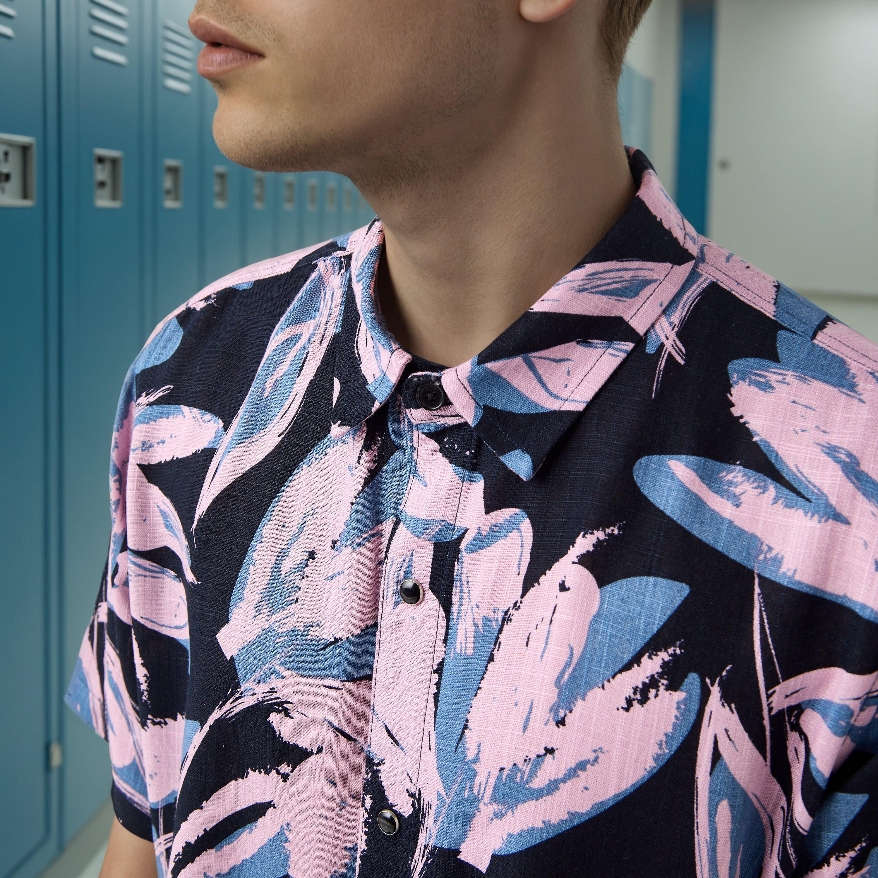 قميص سلوب بقصة عادية وطبعات من لي كوبر-men-clothing-shirts-image-4