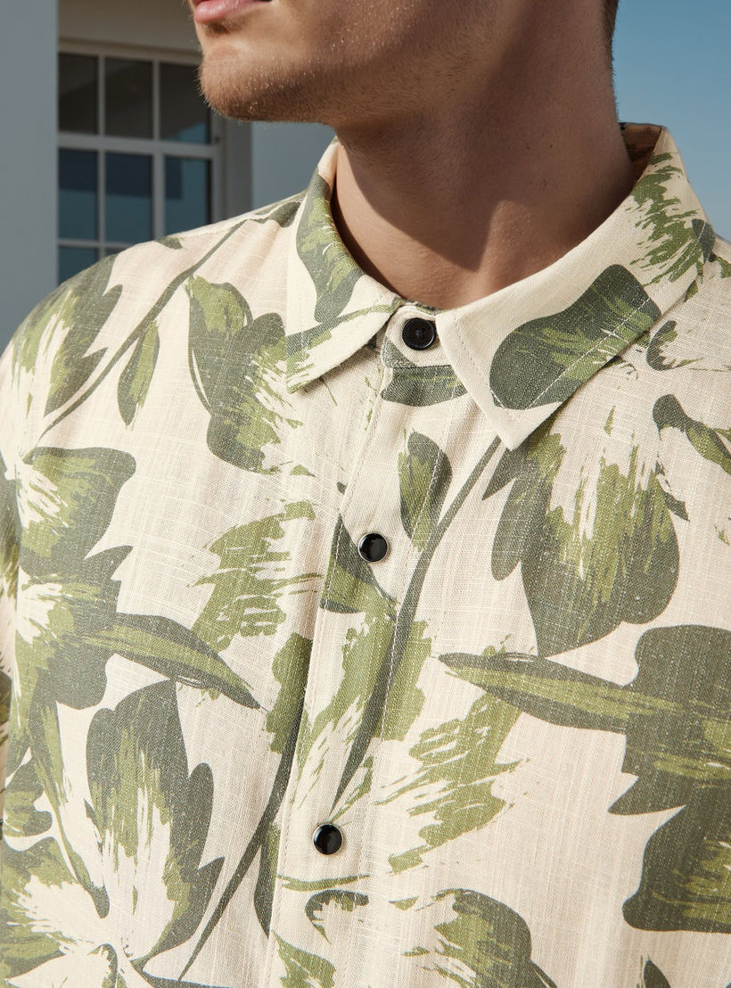 Lee Cooper Regular Fit Floral Print Linen Blend Shirt-men-clothing-shirts-image-4