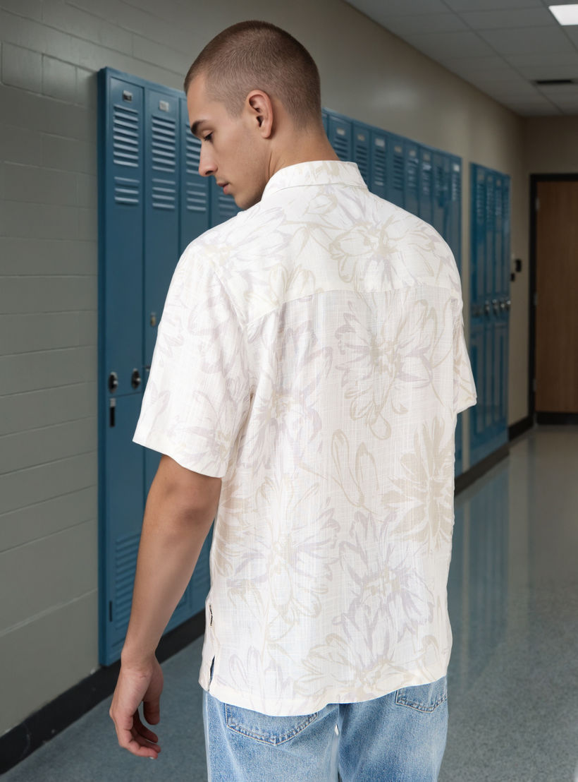 قميص سلوب بطبعات أزهار وقصة عادية من لي كوبر-men-clothing-shirts-image-3