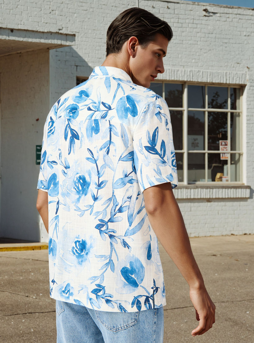 قميص سلوب بطبعات أزهار وقصة عادية من لي كوبر-men-clothing-shirts-image-3