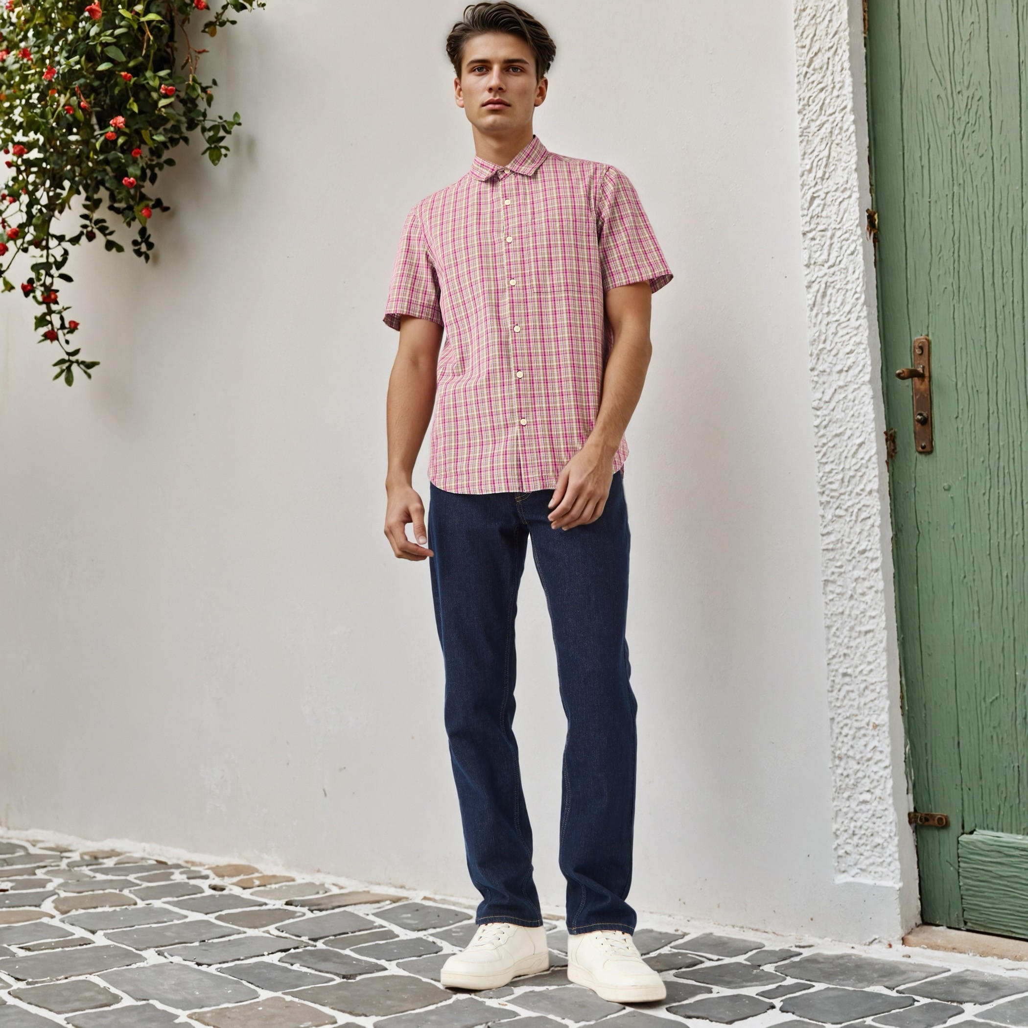 قميص كاروهات بقصة عادية وياقة-men-clothing-shirts-image-4