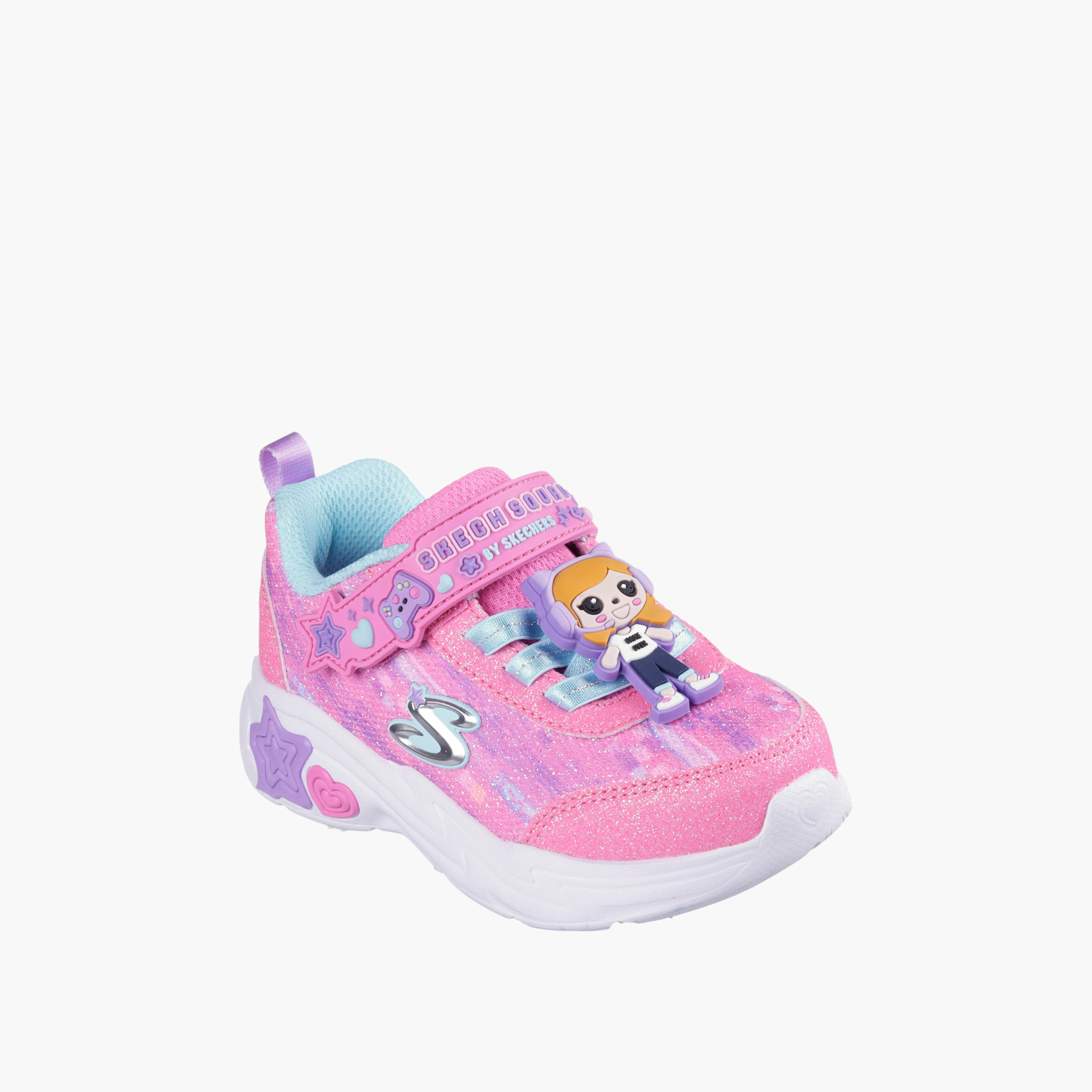 Skechers Girls' SNUGGLE SNEAKS Sports Shoes with Hook and Loop Closure - 302214N-PKMT-baby-girls-shoes-closedshoes-image-1