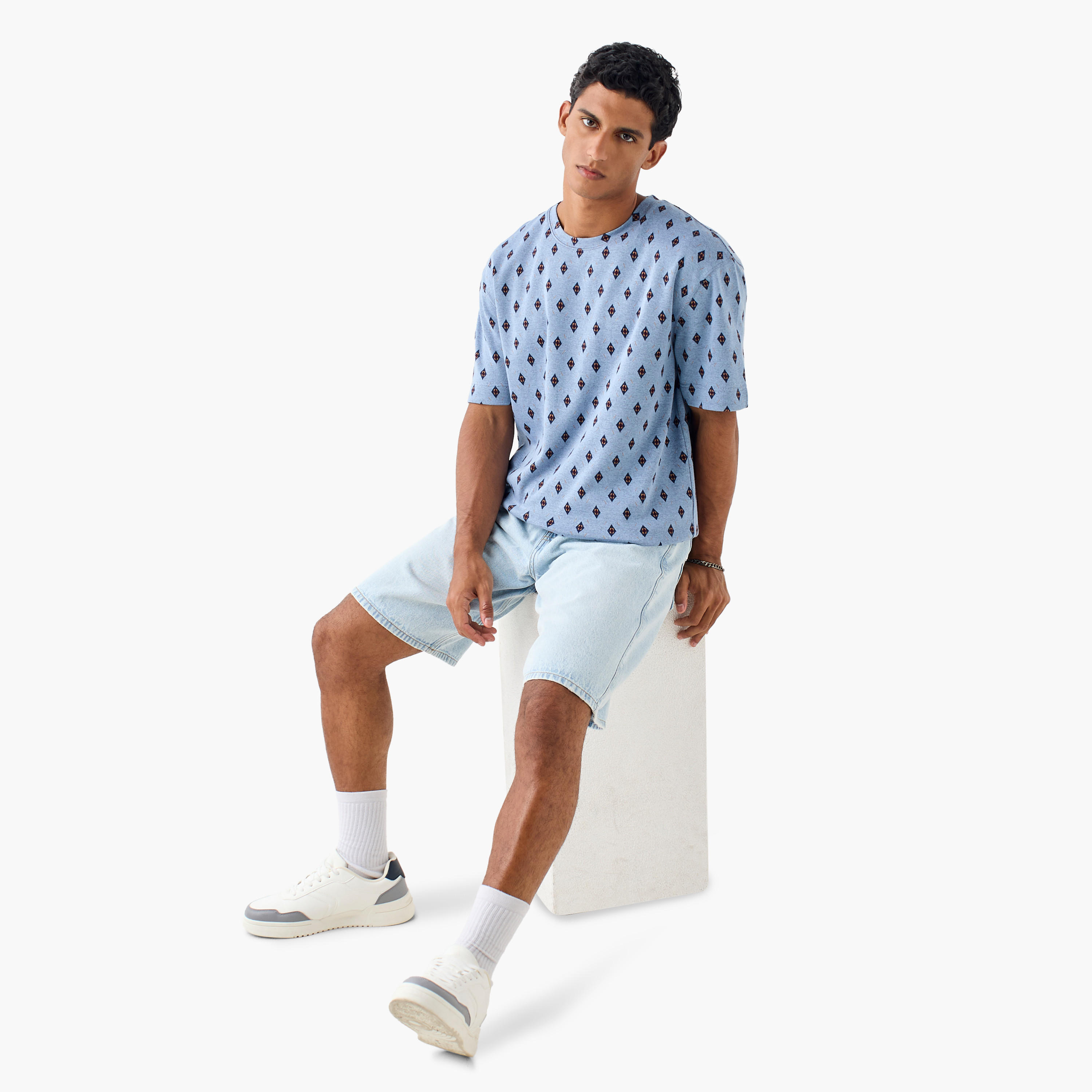 Lee Cooper Regular Fit Denim Shorts with Pockets-men-clothing-bottoms-shorts-image-2