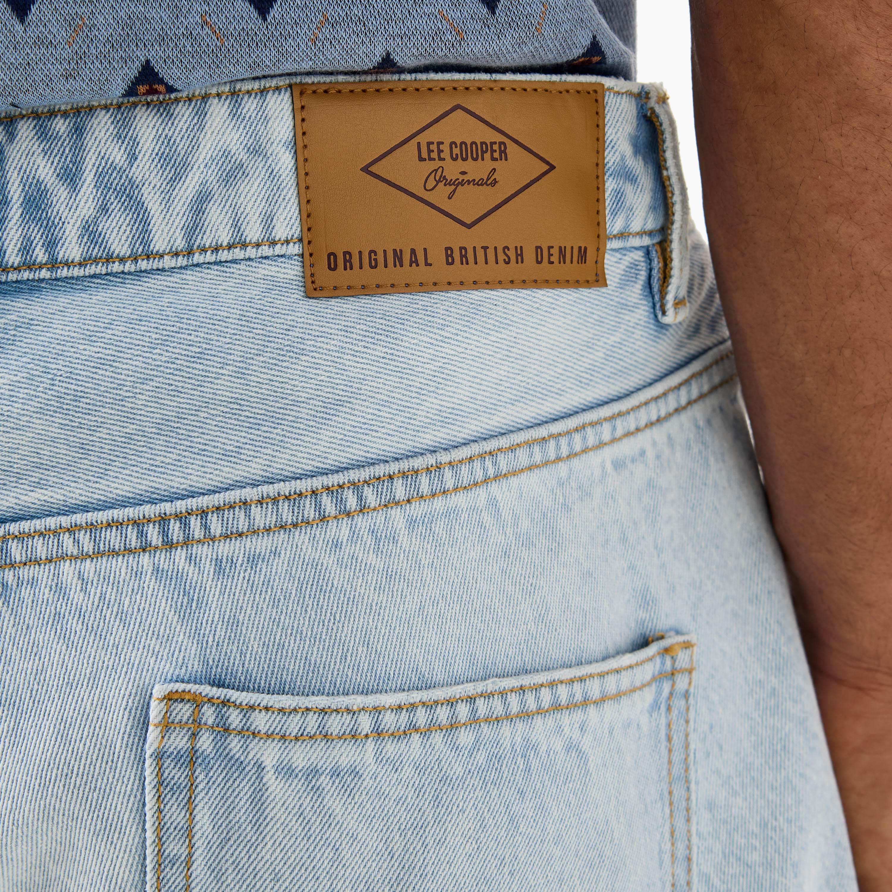 Lee Cooper Regular Fit Denim Shorts with Pockets-men-clothing-bottoms-shorts-image-5
