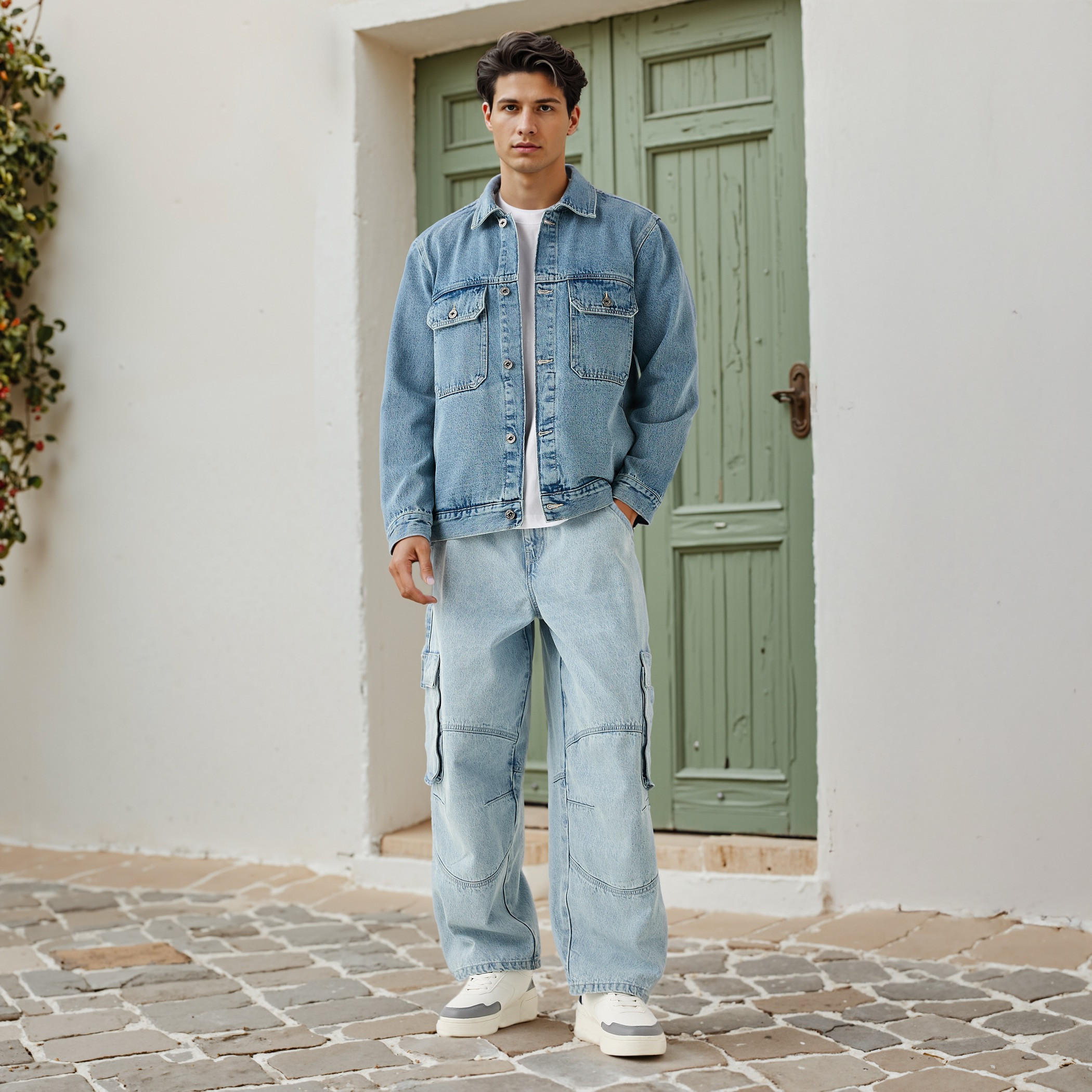 Lee Cooper Regular Fit Denim Jacket with Flap Pockets-men-clothing-jacketsandblazers-jackets-image-2