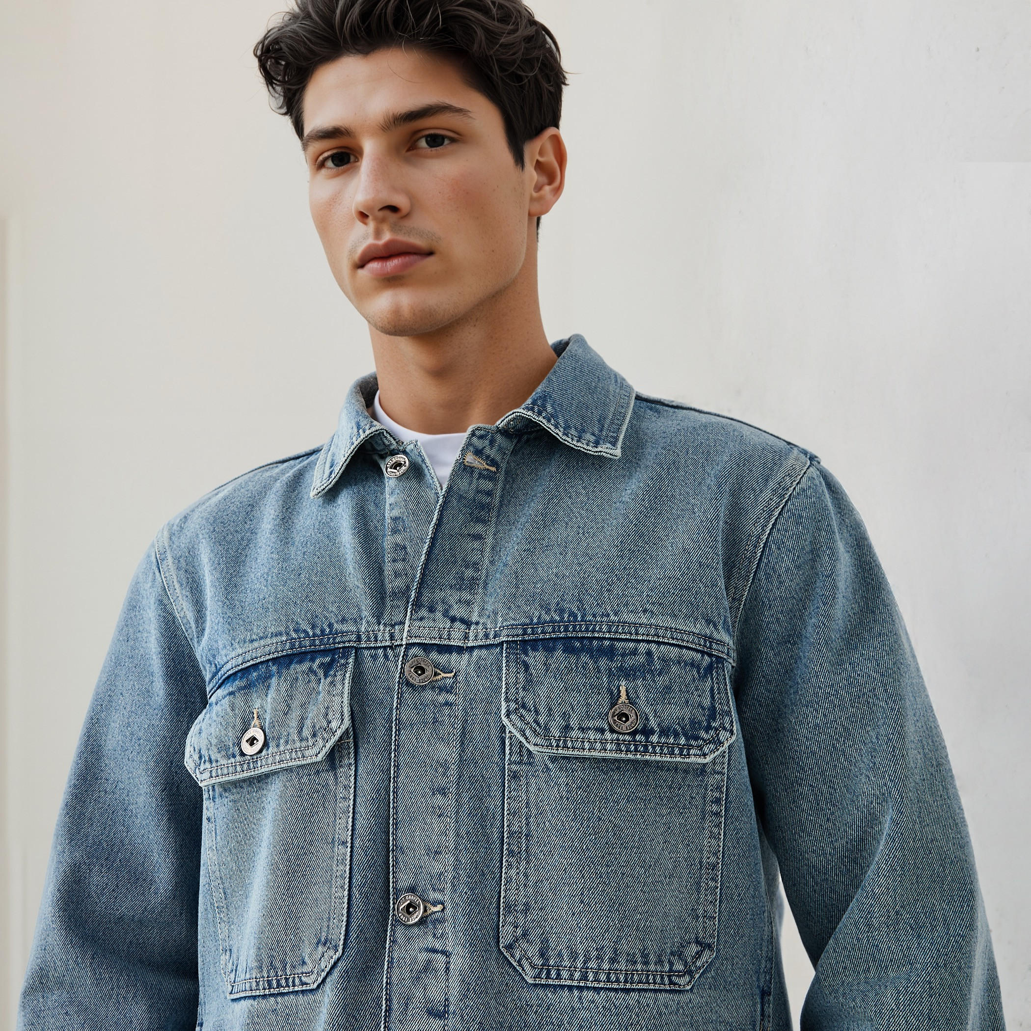 Lee Cooper Regular Fit Denim Jacket with Flap Pockets-men-clothing-jacketsandblazers-jackets-image-4