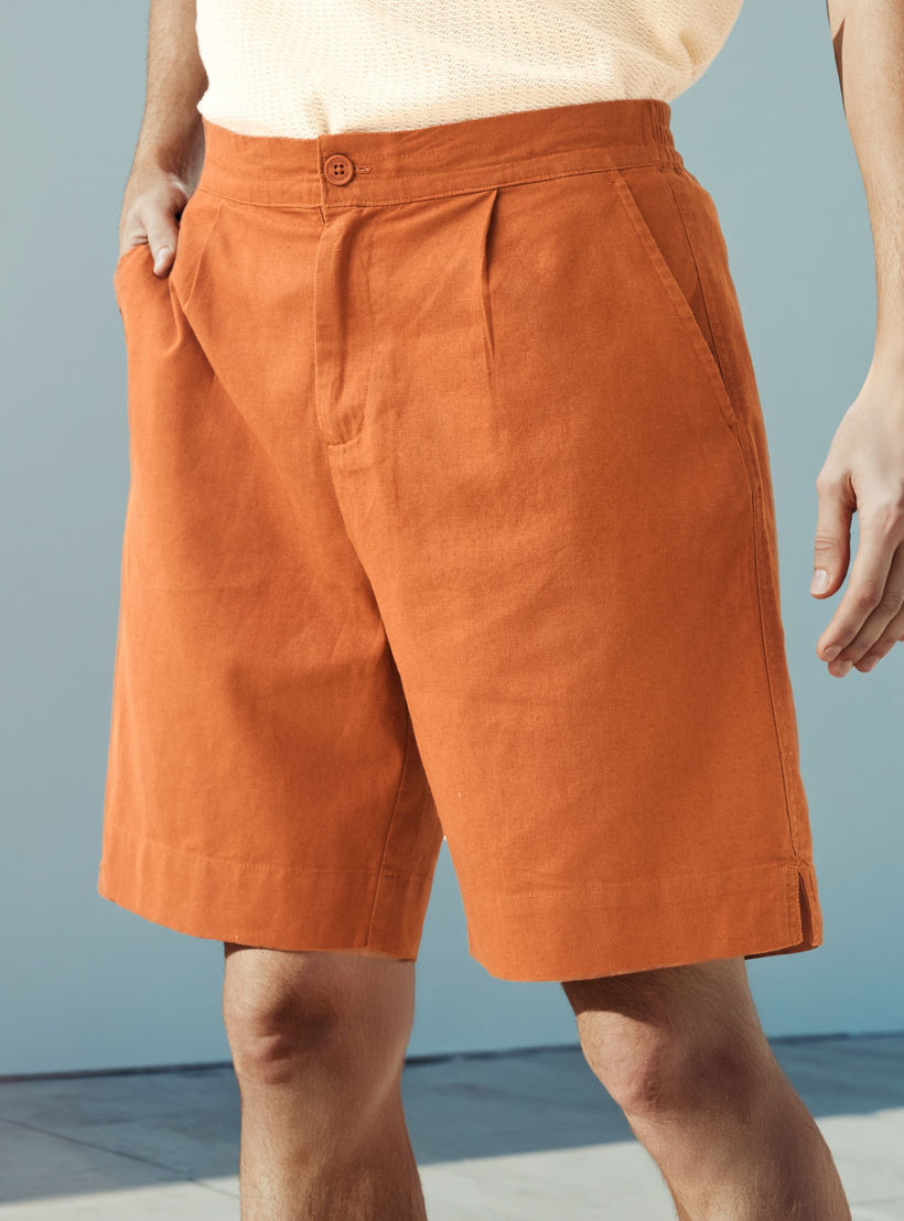 Lee Cooper Regular Fit Linen Blend Shorts-men-clothing-bottoms-shorts-image-1