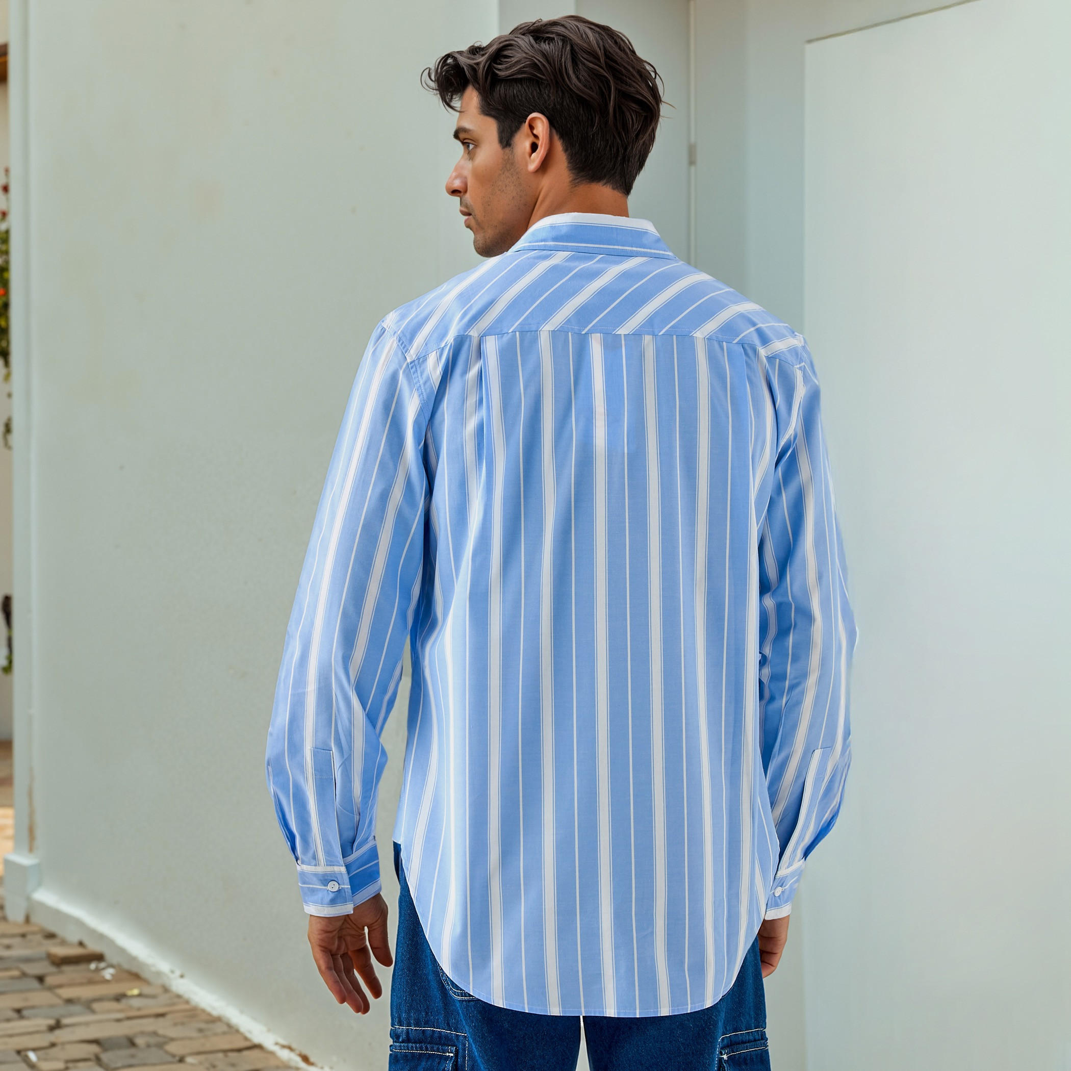 قميص مخطط بجيوب من لي كوبر-men-clothing-shirts-image-3