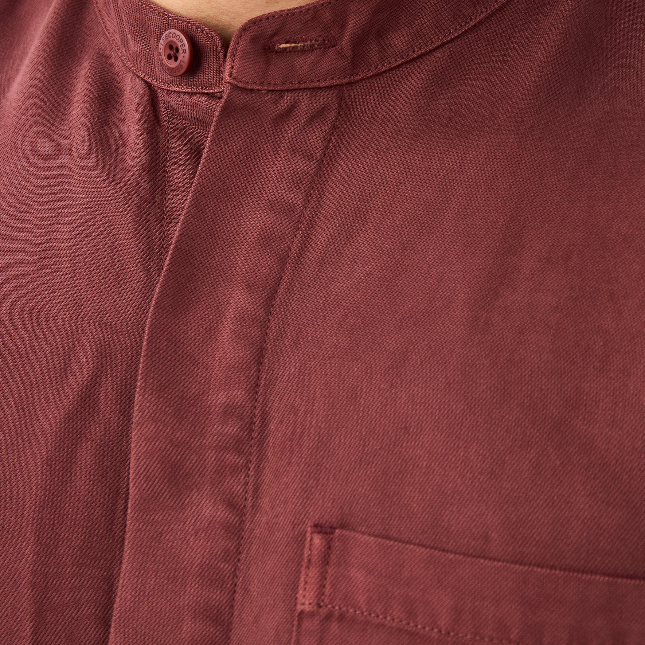 Lee Cooper Regular Fit Mandarin Collar Tencel Shirt-men-clothing-shirts-image-5