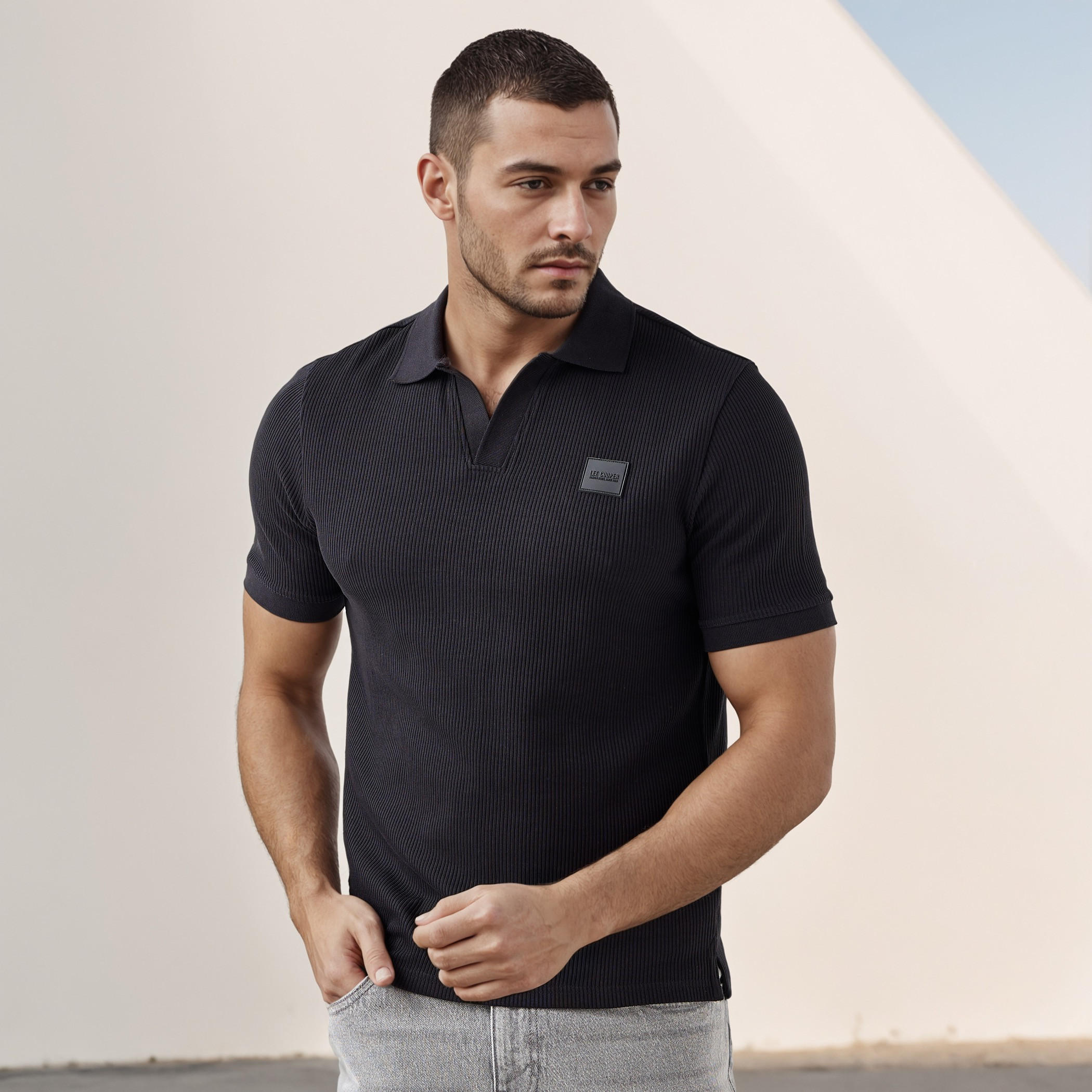 Lee Cooper Ribbed Polo T-shirt-men-clothing-tshirtsandpolos-polos-image-1