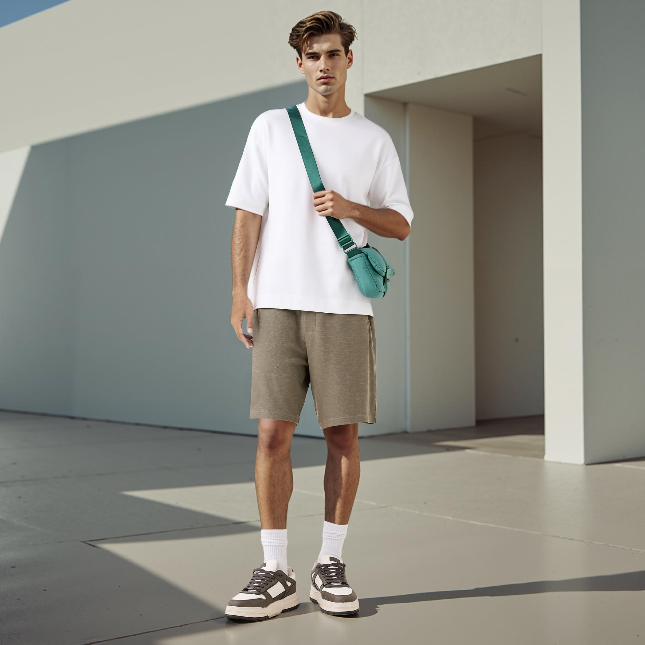 شورت برباط إغلاق وزخارف من لي كوبر-men-clothing-bottoms-shorts-image-4