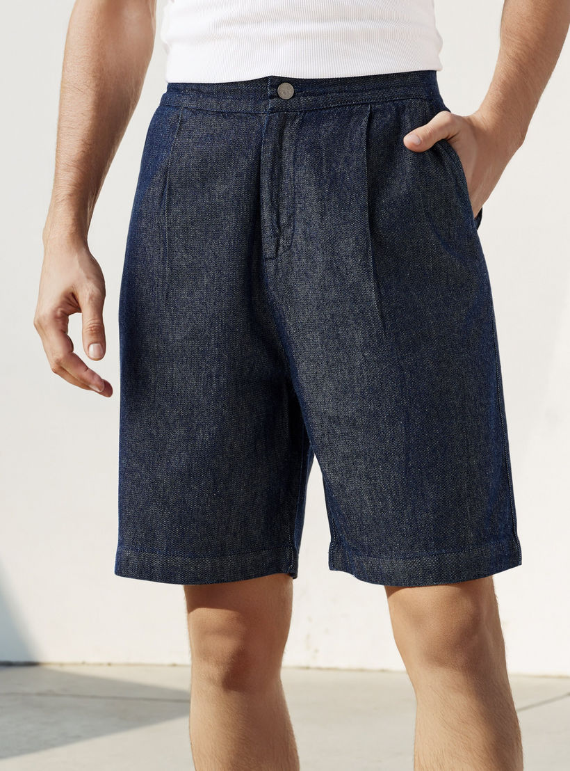شورت دينم بكُسرات من لي كوبر-men-clothing-bottoms-shorts-image-1