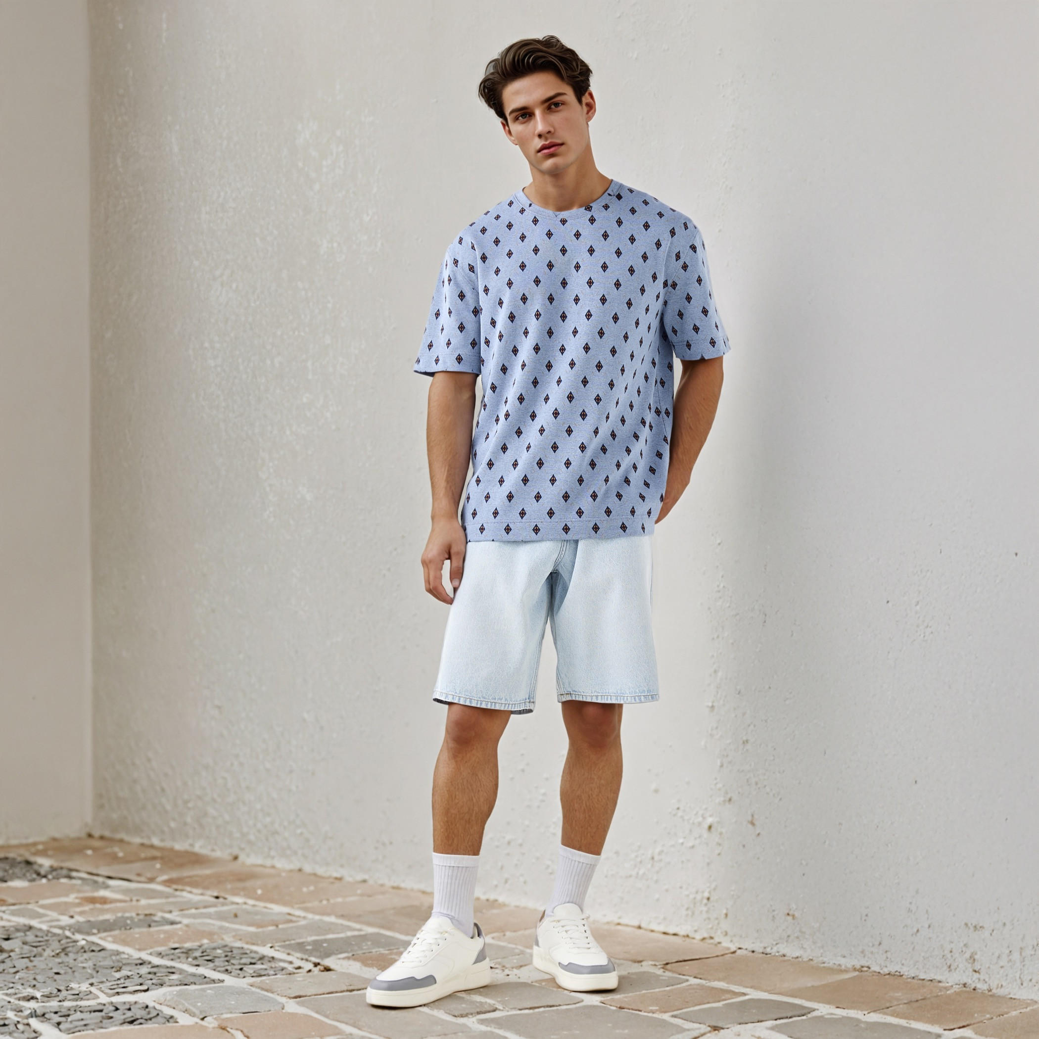 Lee Cooper Jacquard Textured Crew Neck T-shirt-men-clothing-tshirtsandpolos-tshirts-image-2