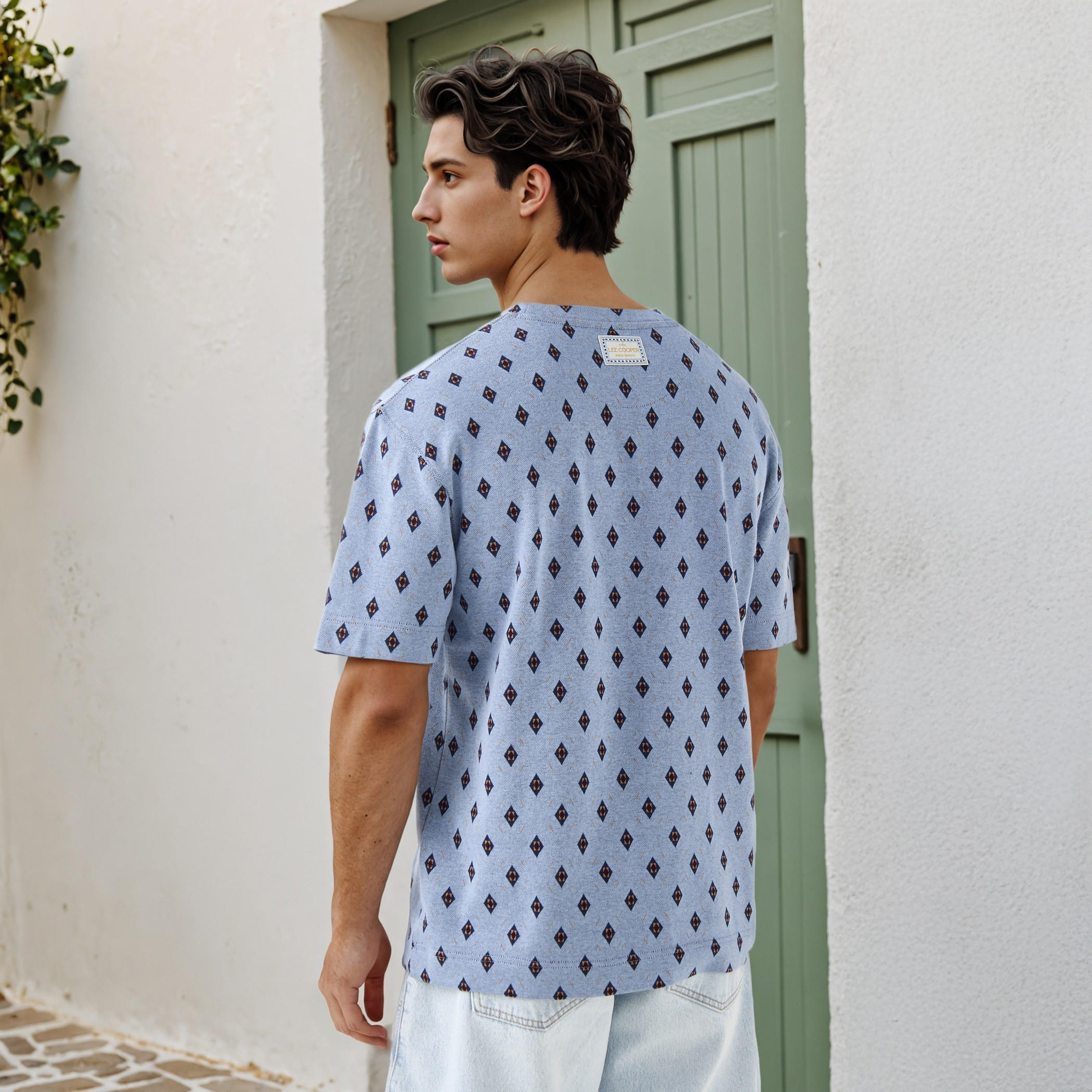 Lee Cooper Jacquard Textured Crew Neck T-shirt-men-clothing-tshirtsandpolos-tshirts-image-3