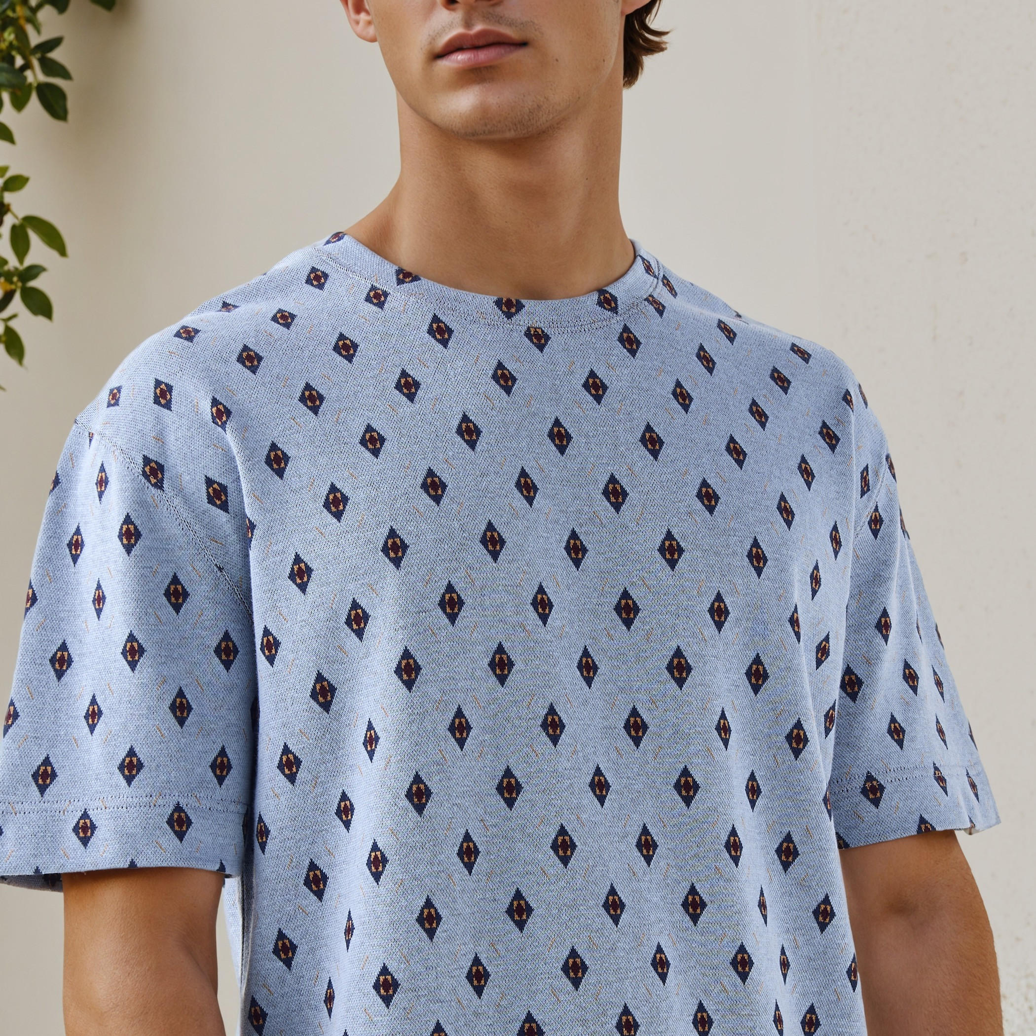 Lee Cooper Jacquard Textured Crew Neck T-shirt-men-clothing-tshirtsandpolos-tshirts-image-4