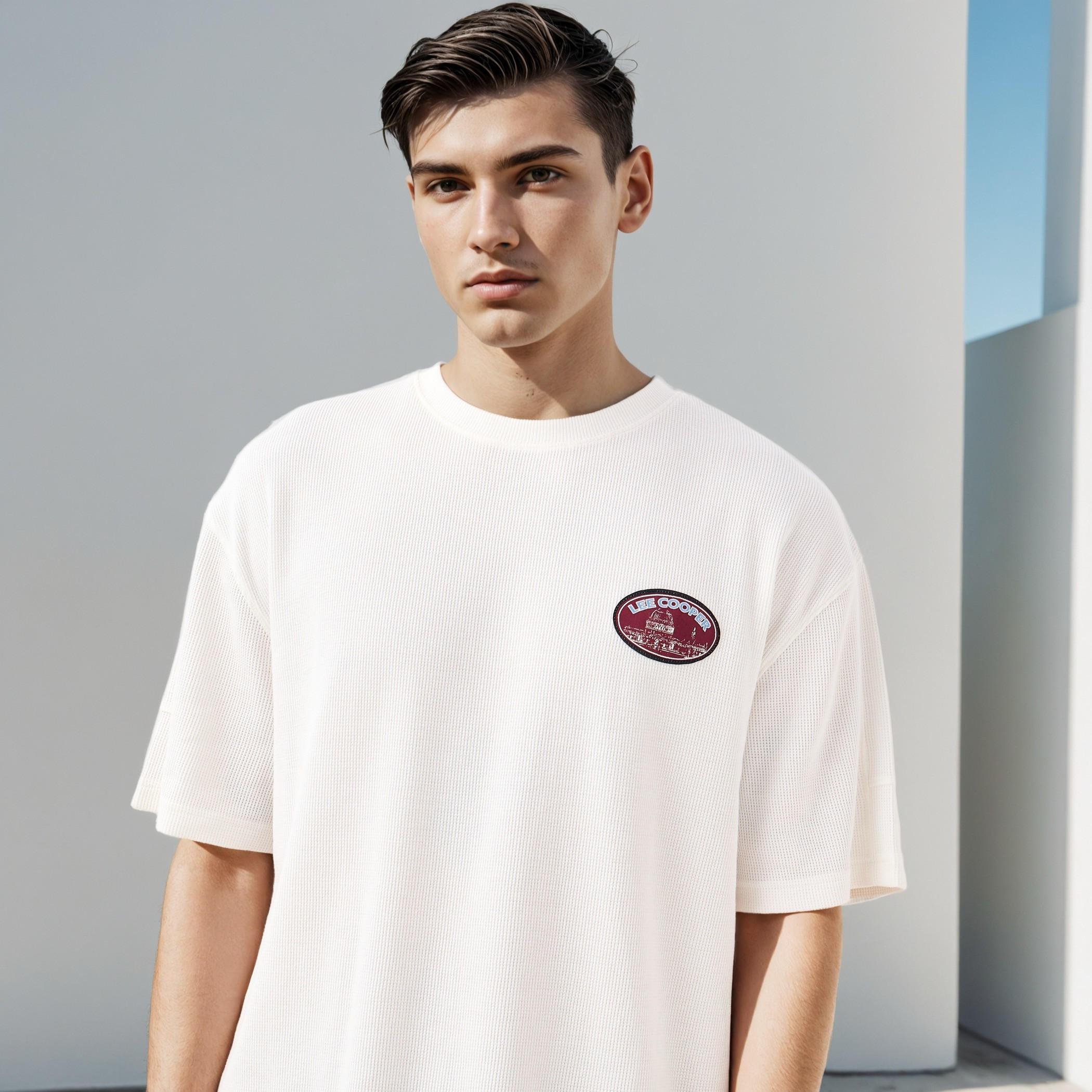 تيشيرت بطبعات وياقة ضيقة من لي كوبر-men-clothing-tshirtsandpolos-tshirts-image-2