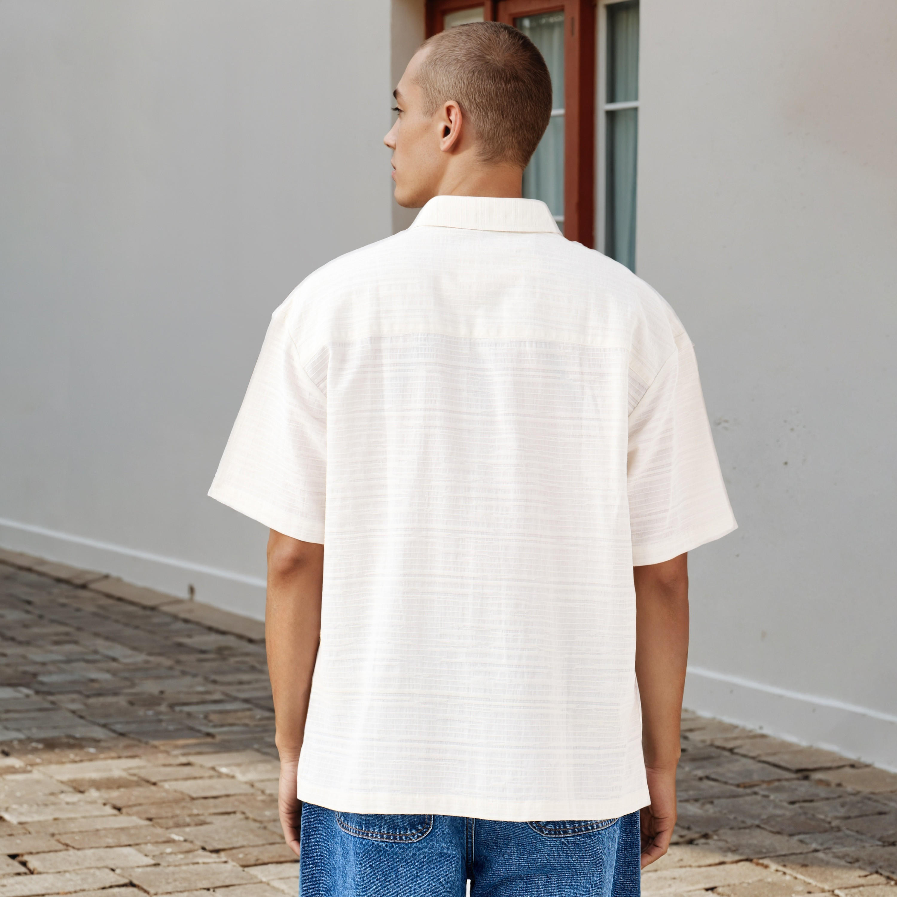 قميص استرخاء بارز الملمس بياقة وقصة عادية من لي كوبر-men-clothing-shirts-image-3