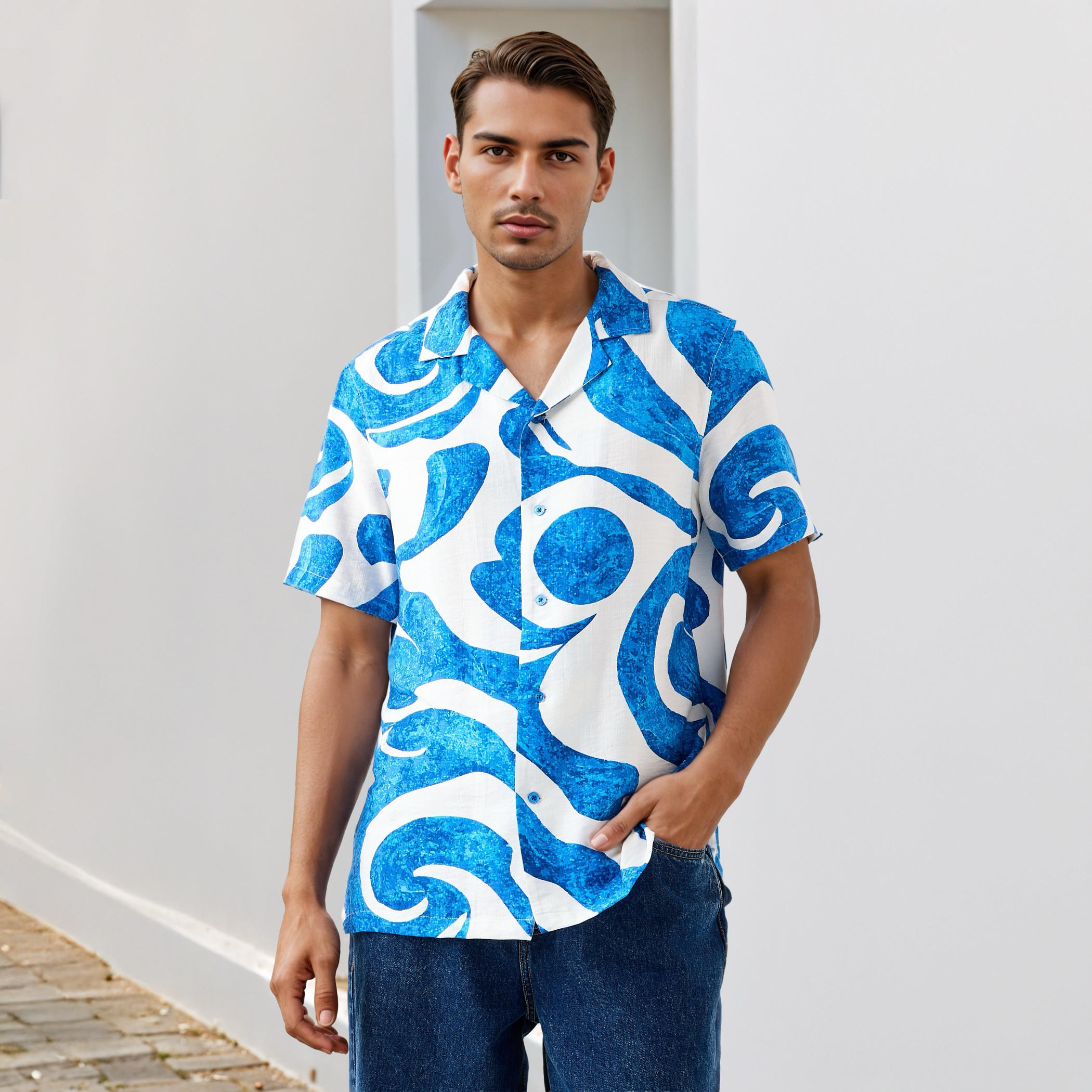 قميص بياقة كامب وطبعات من لي كوبر-men-clothing-shirts-image-5