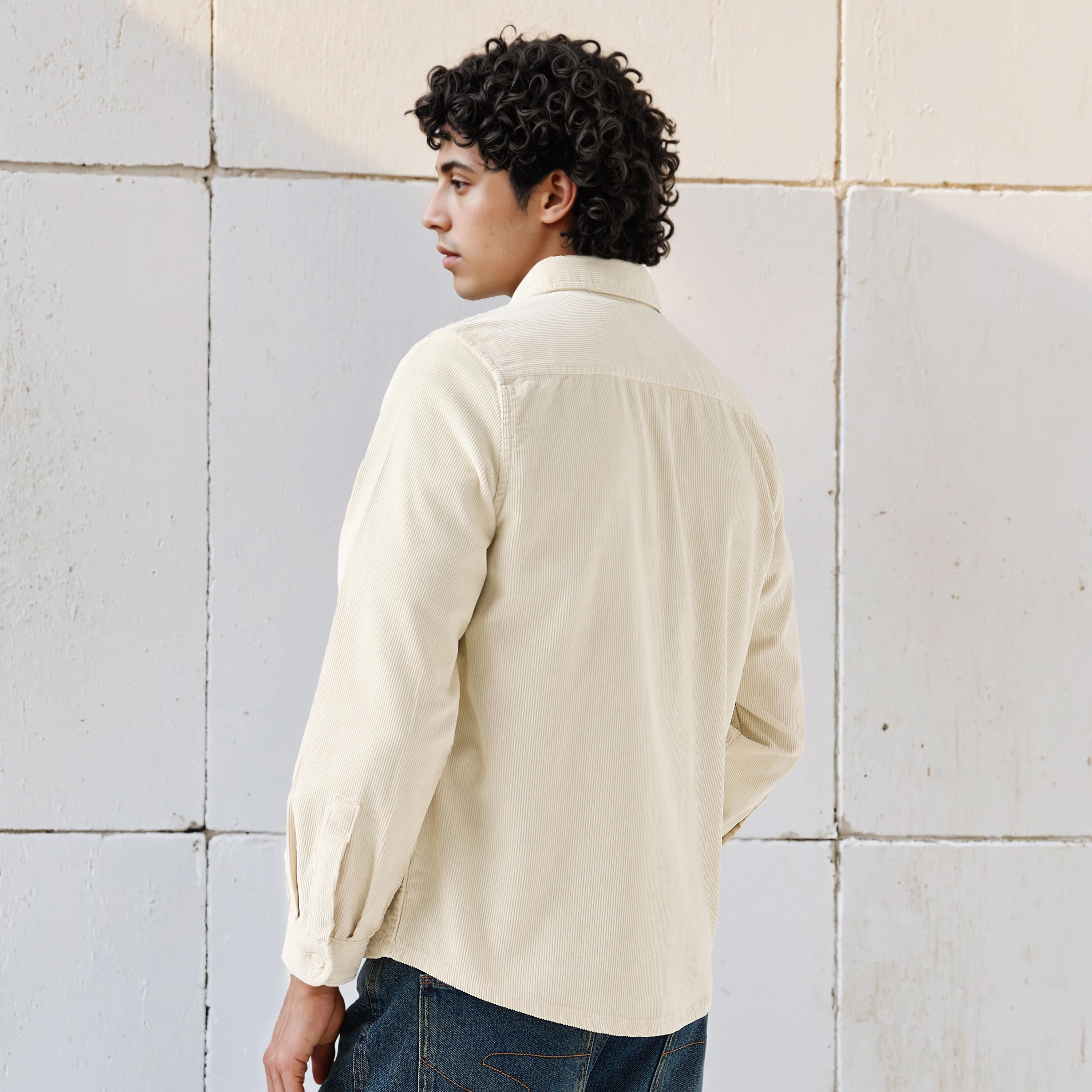 Lee Cooper Men's Relaxed Fit Textured Long Sleeve Shirt-men-clothing-shirts-image-3