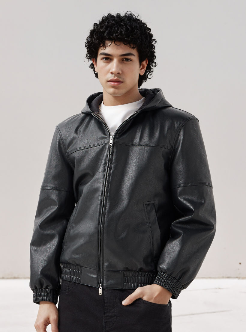 Lee Cooper Men Regular Fit Hooded Bomber Jacket-men-clothing-jacketsandblazers-jackets-image-1